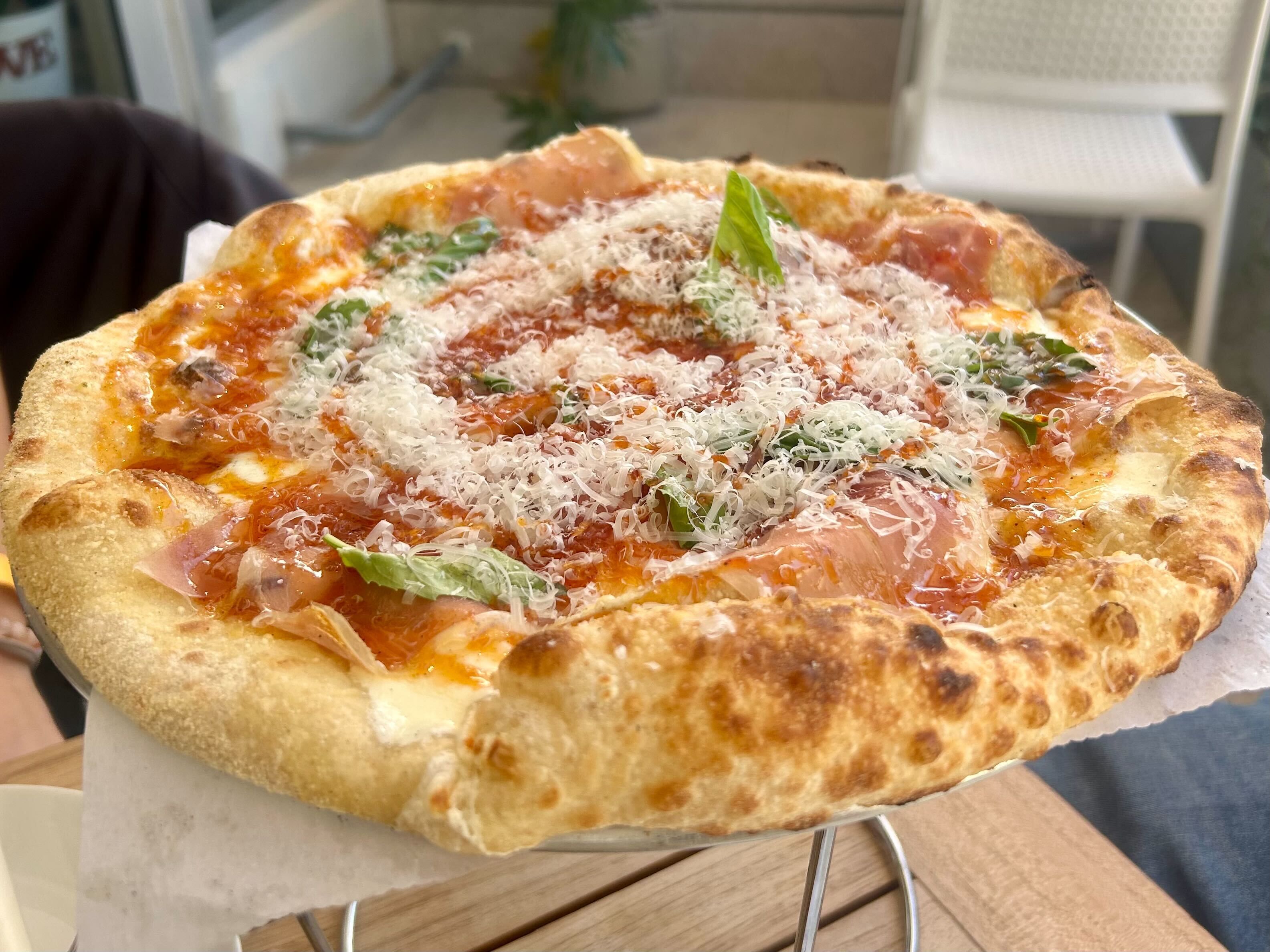 Prosciutto and hot honey pizza from Harry's. 