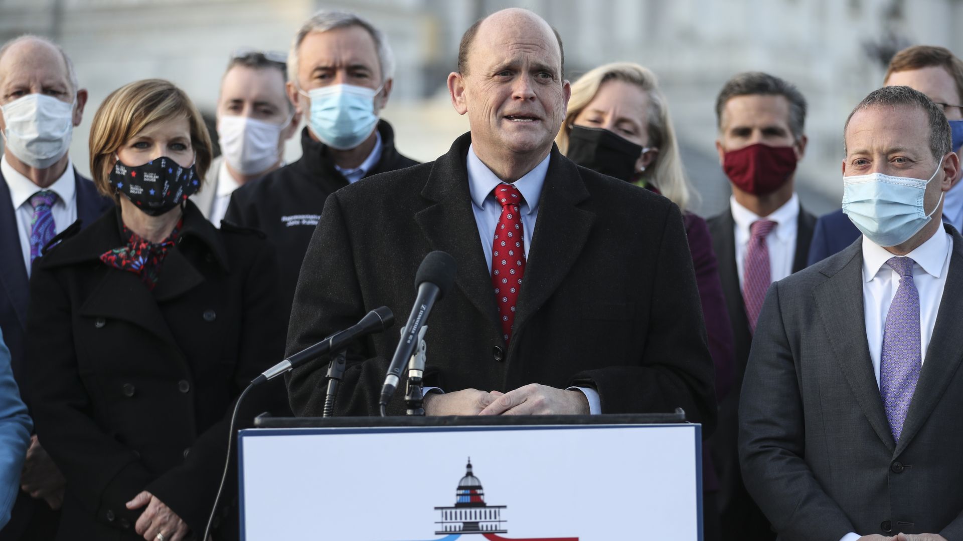 Rep. Tom Reed is seen speaking during a news conference on Capitol Hill.