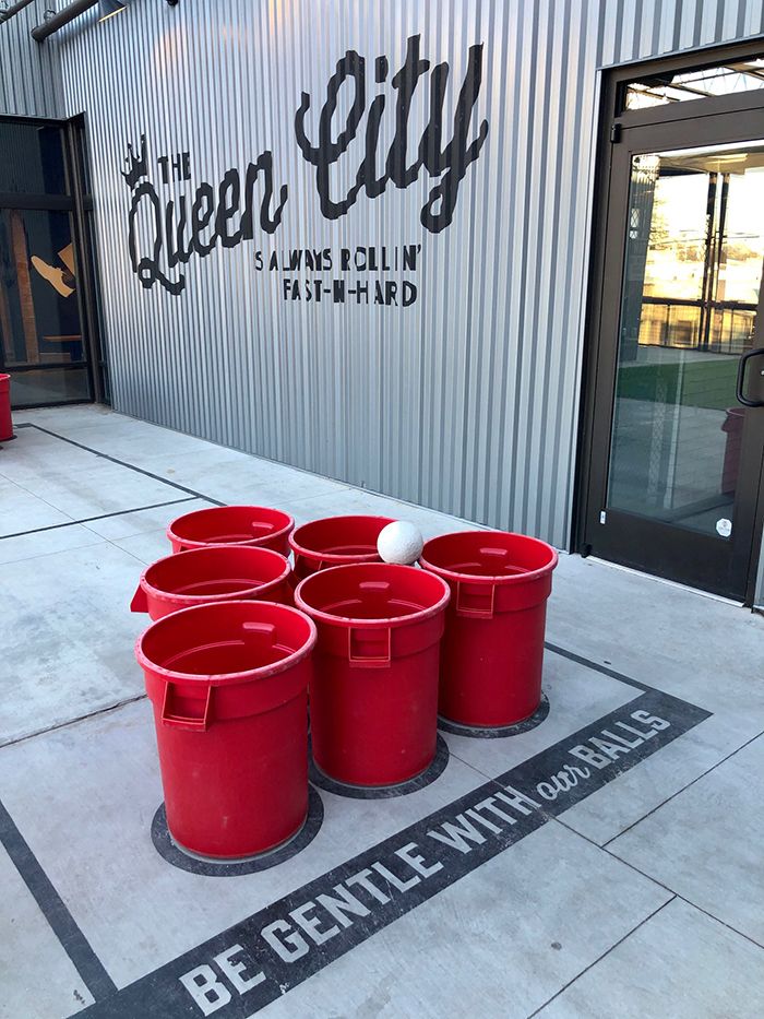 beer pong at pins mechanical south end patio