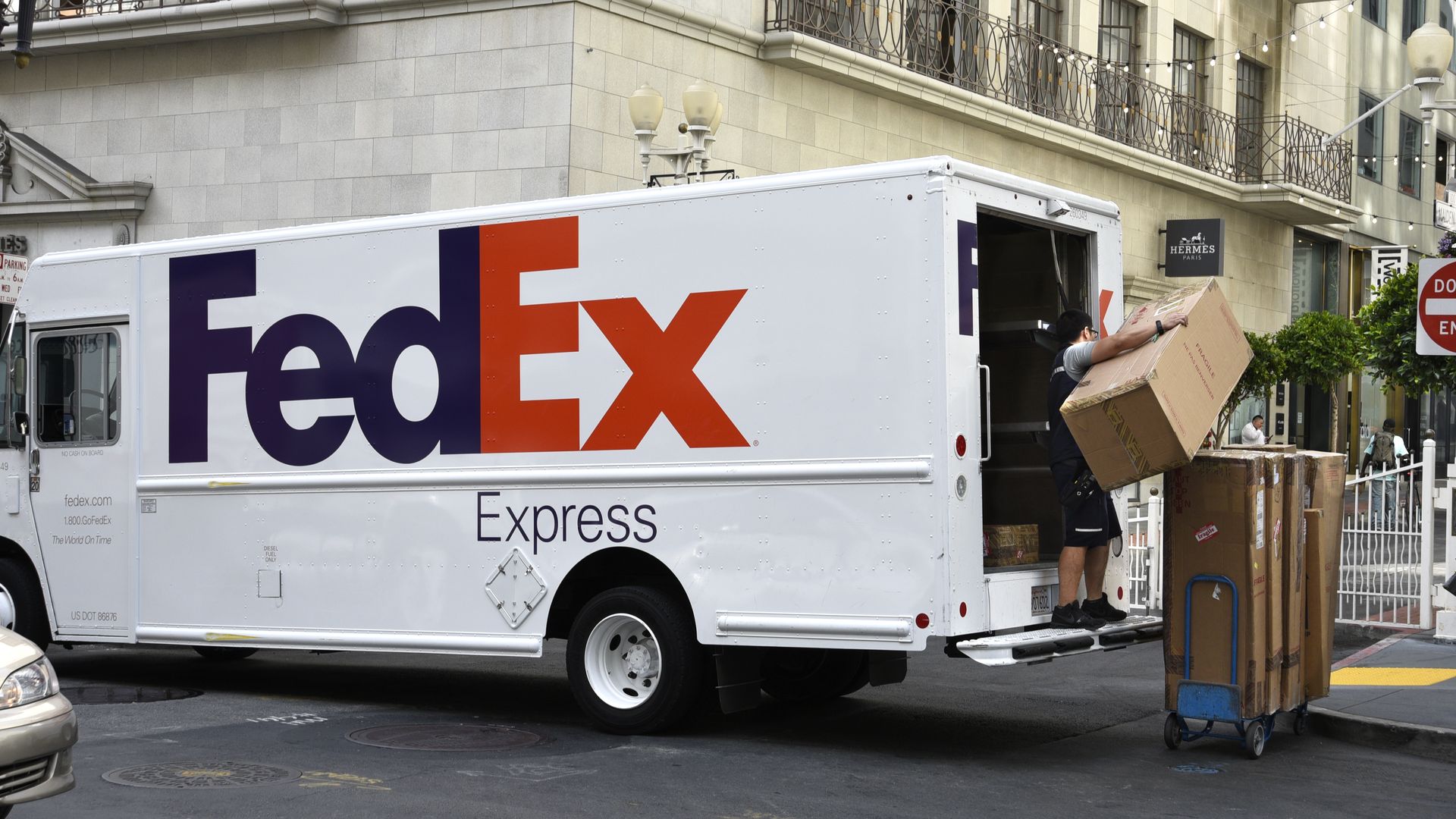 A FedEx express truck
