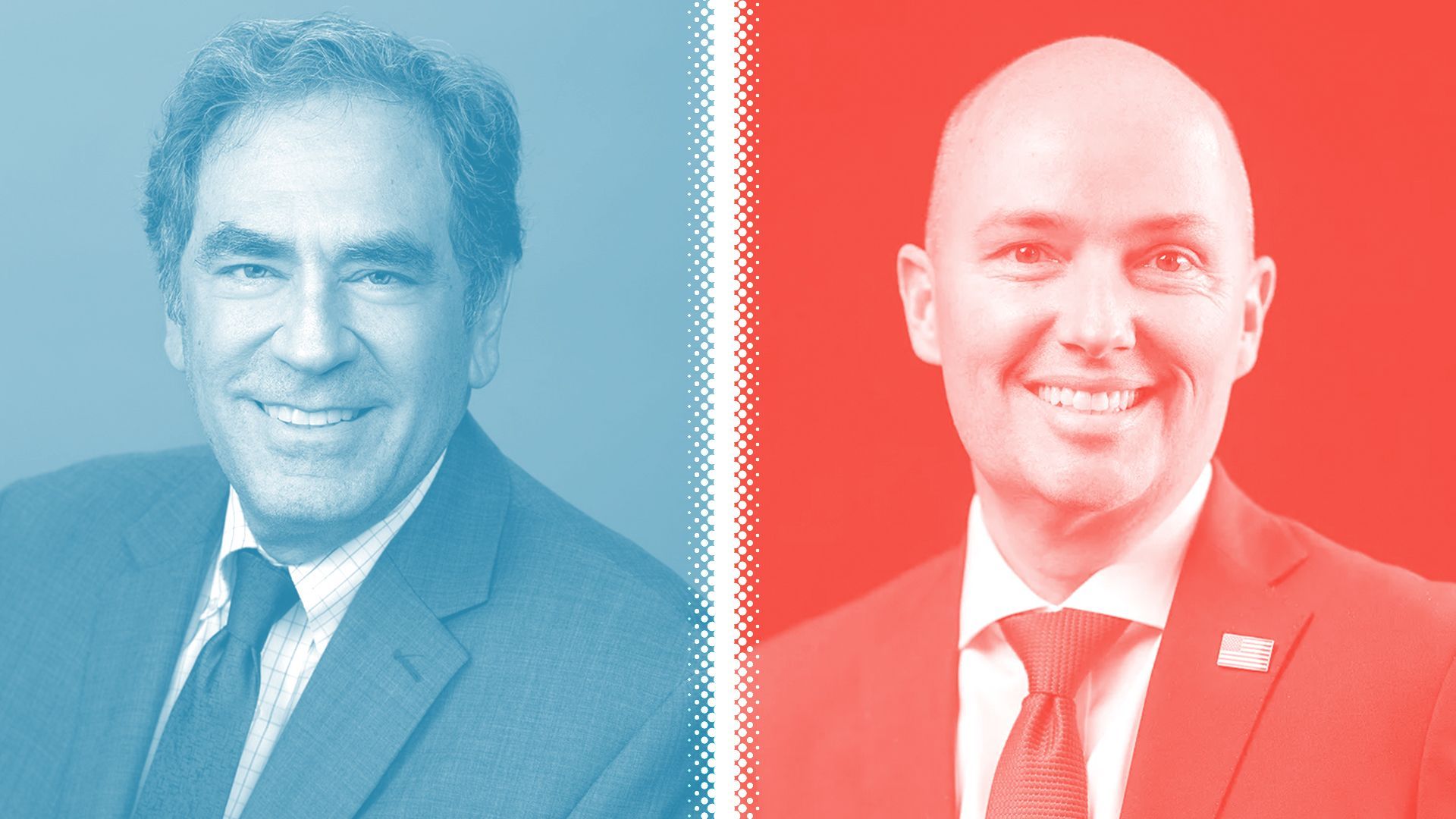 Photo illustration of Brian King and Spencer Cox.