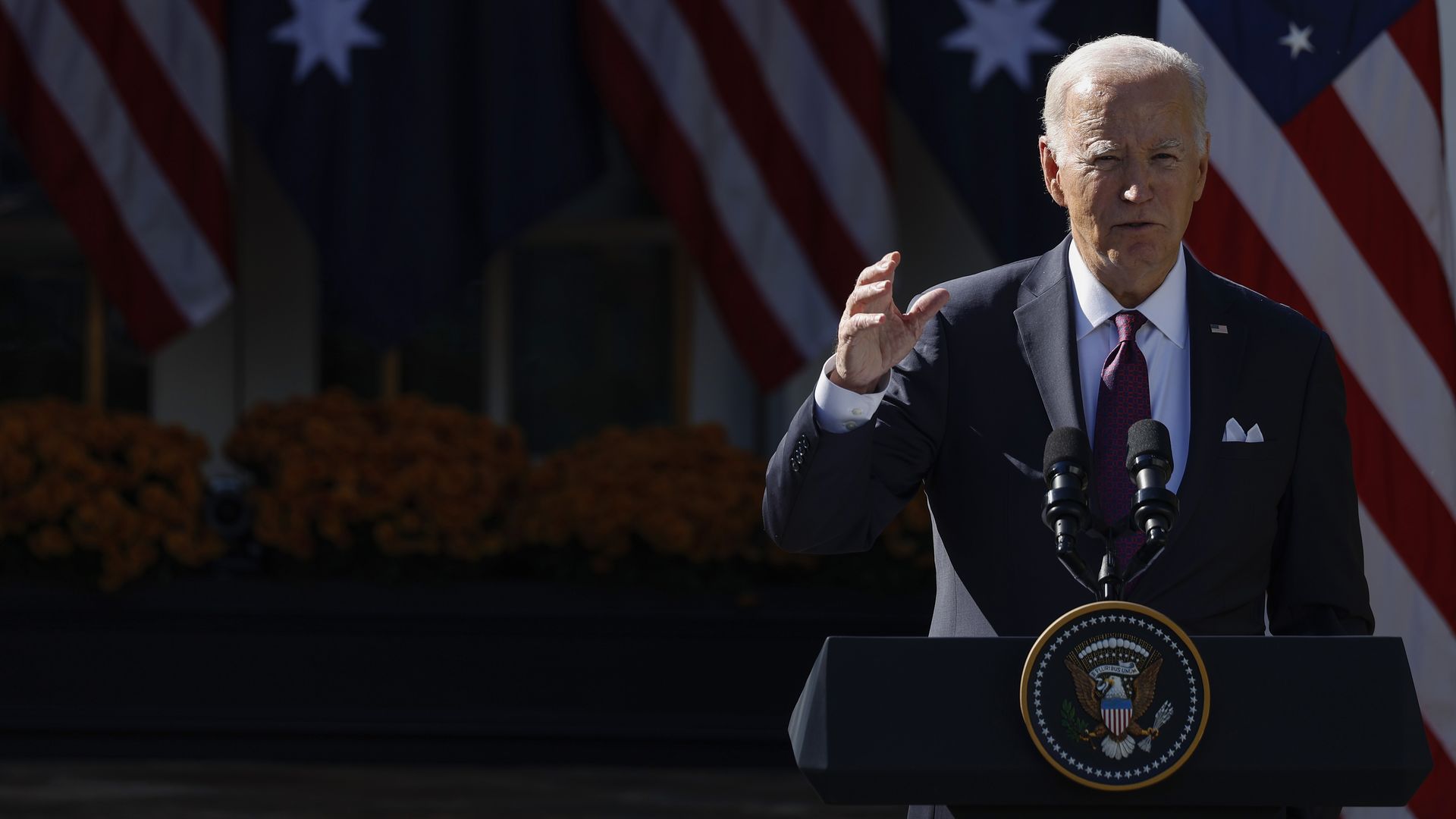 President Biden speaks in the Rose Garden on Wednesday