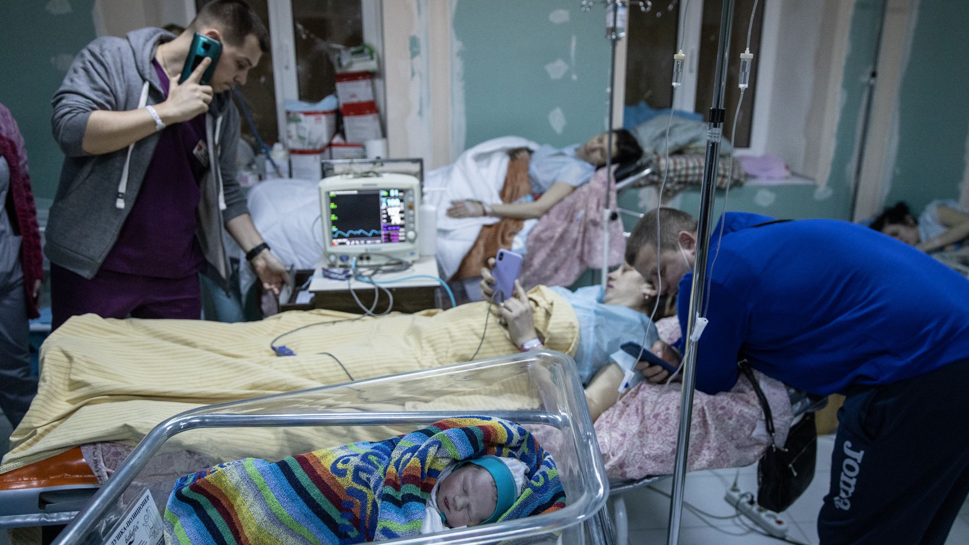 Maternity hospital in a bomb shelter, ukraine