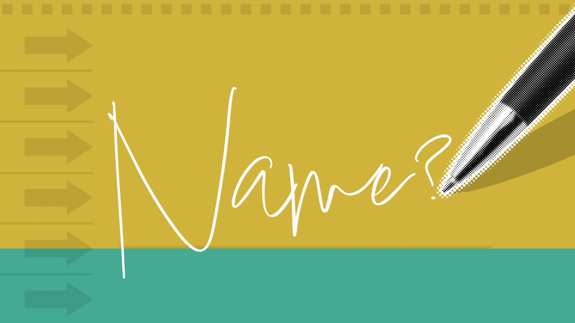 Illustration of a pen writing the word "name?" surrounded by ballot icons