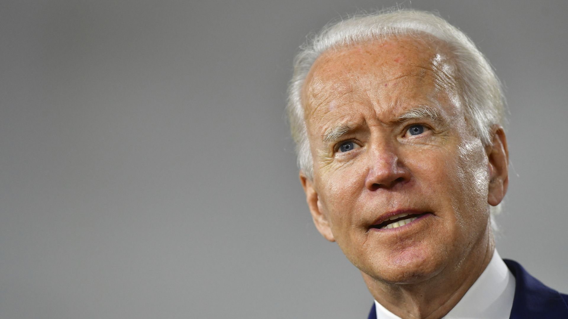 Close-in shot of Joe Biden's face