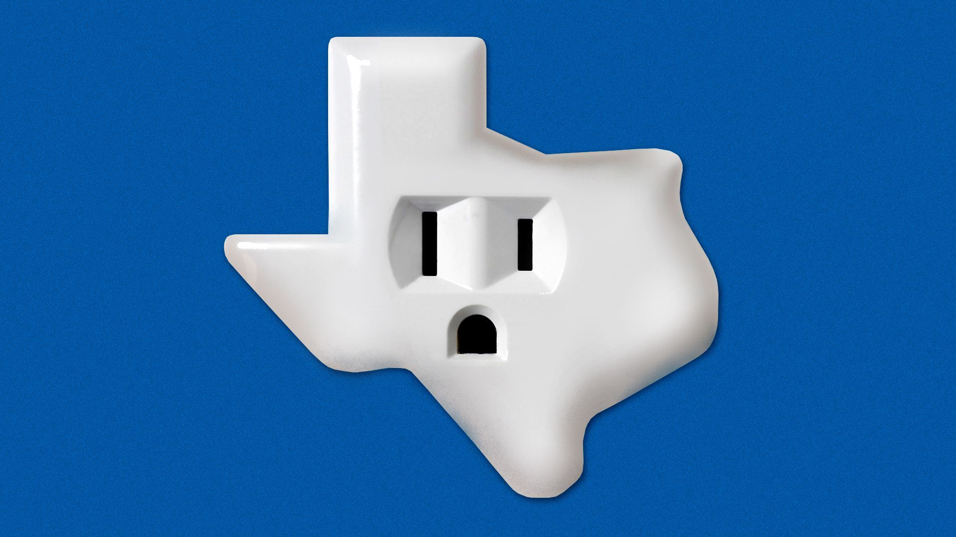 Illustration of a Texas-shaped power outlet