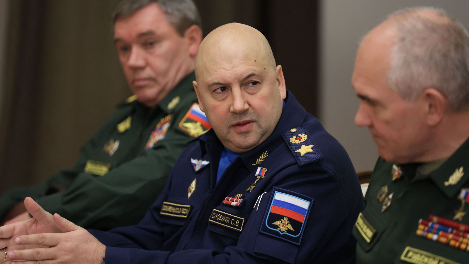 In this picture taken on November 3, 2021 Sergei Surovikin, commander of Russia's Aerospace Forces, attends a meeting in Sochi.
