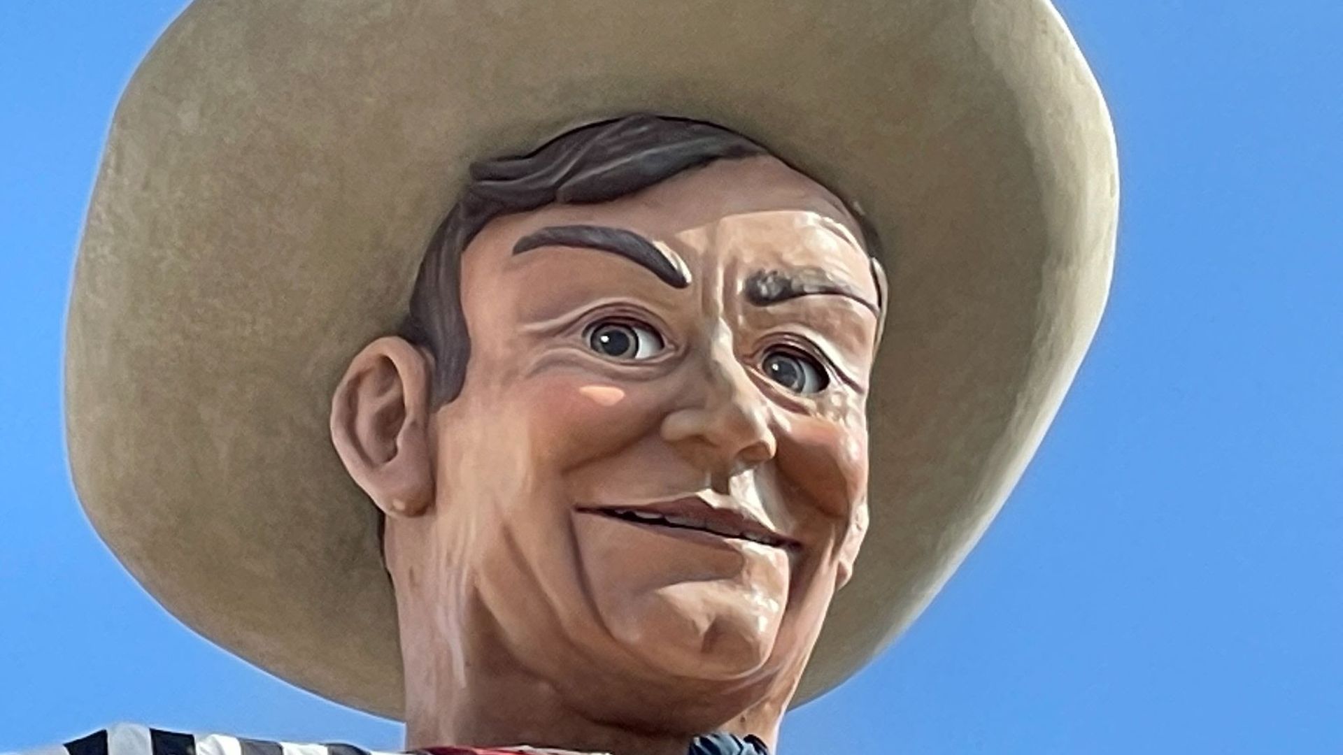 Big Tex, a tall cowboy at the State Fair of Texas.