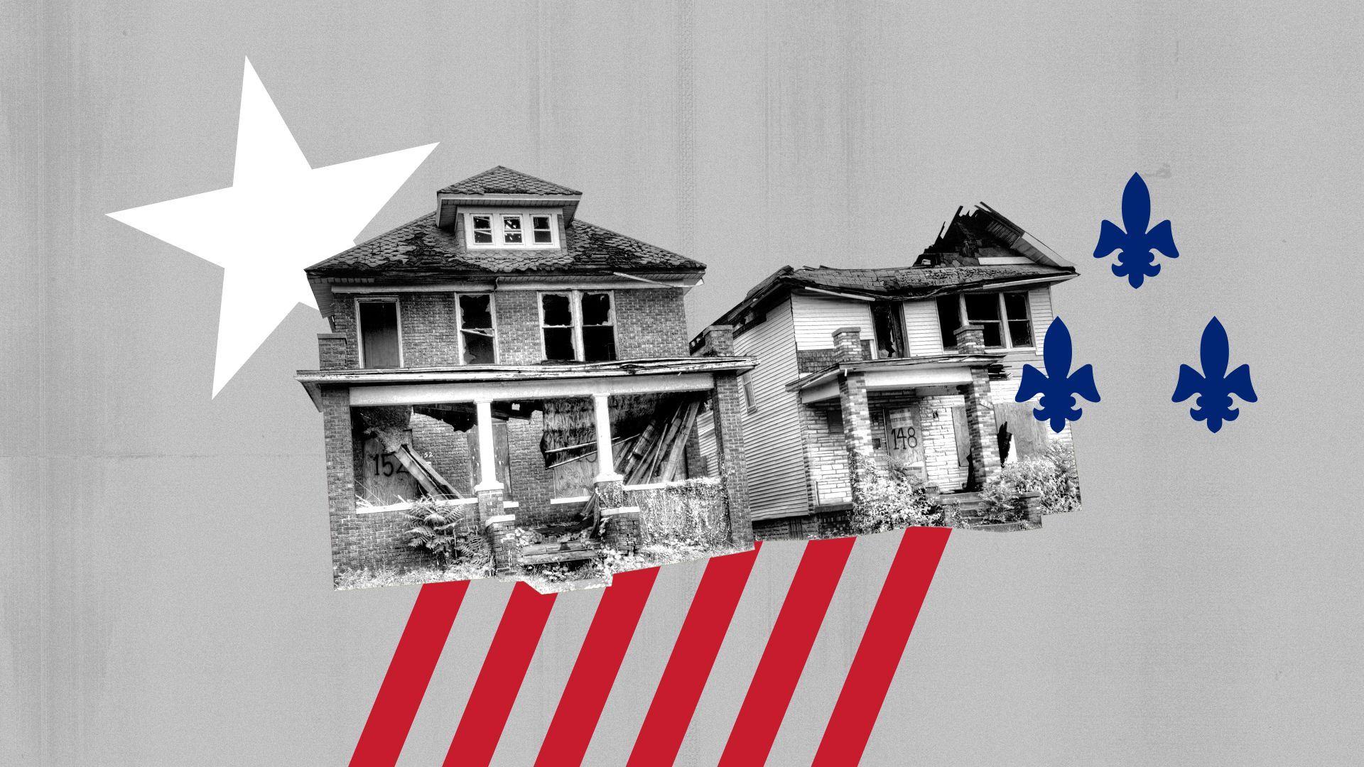Illustrated collage of Detroit