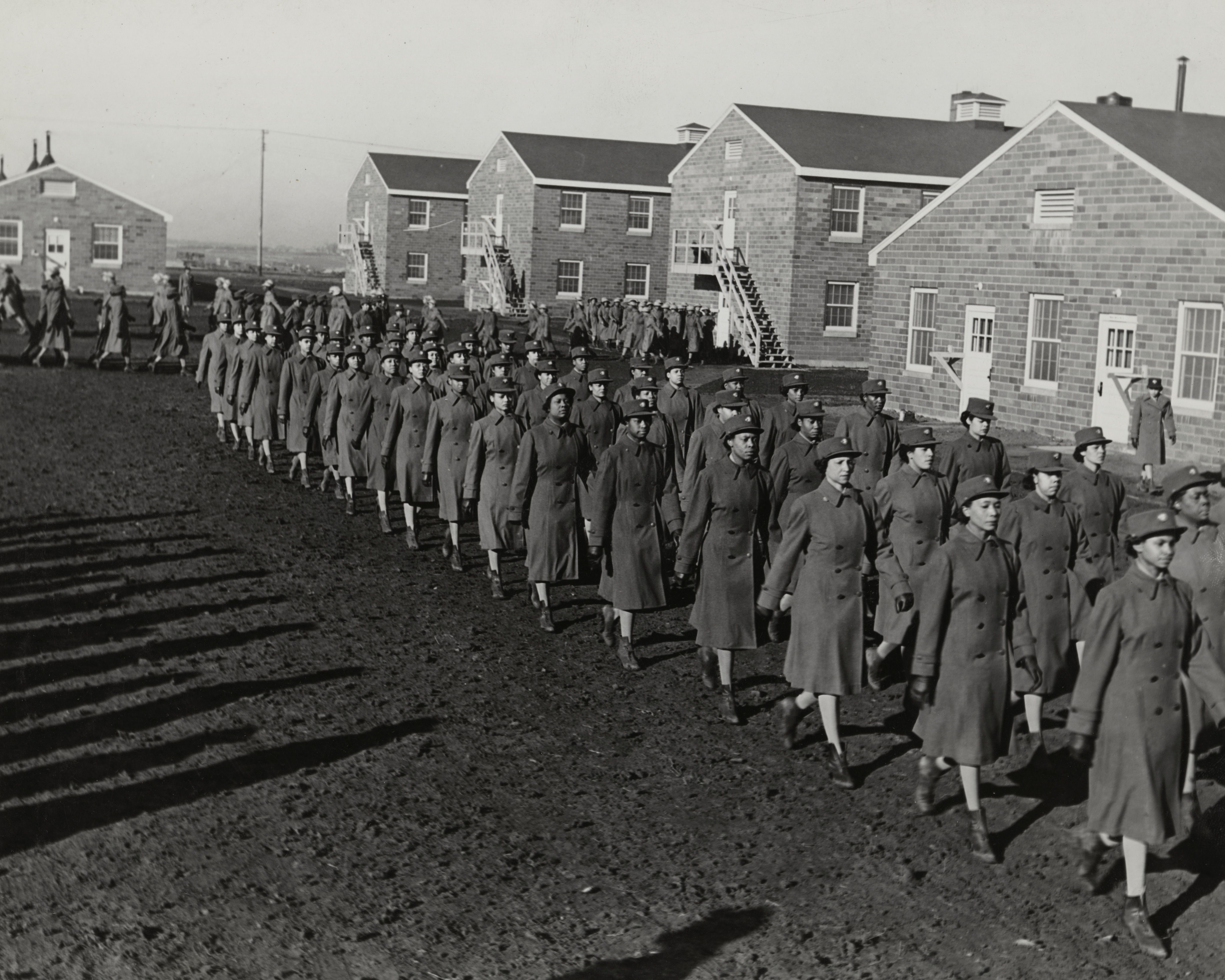 A photo of the First Women's Army Auxiliary Corps Training in 1943 at Fort Des Moines.