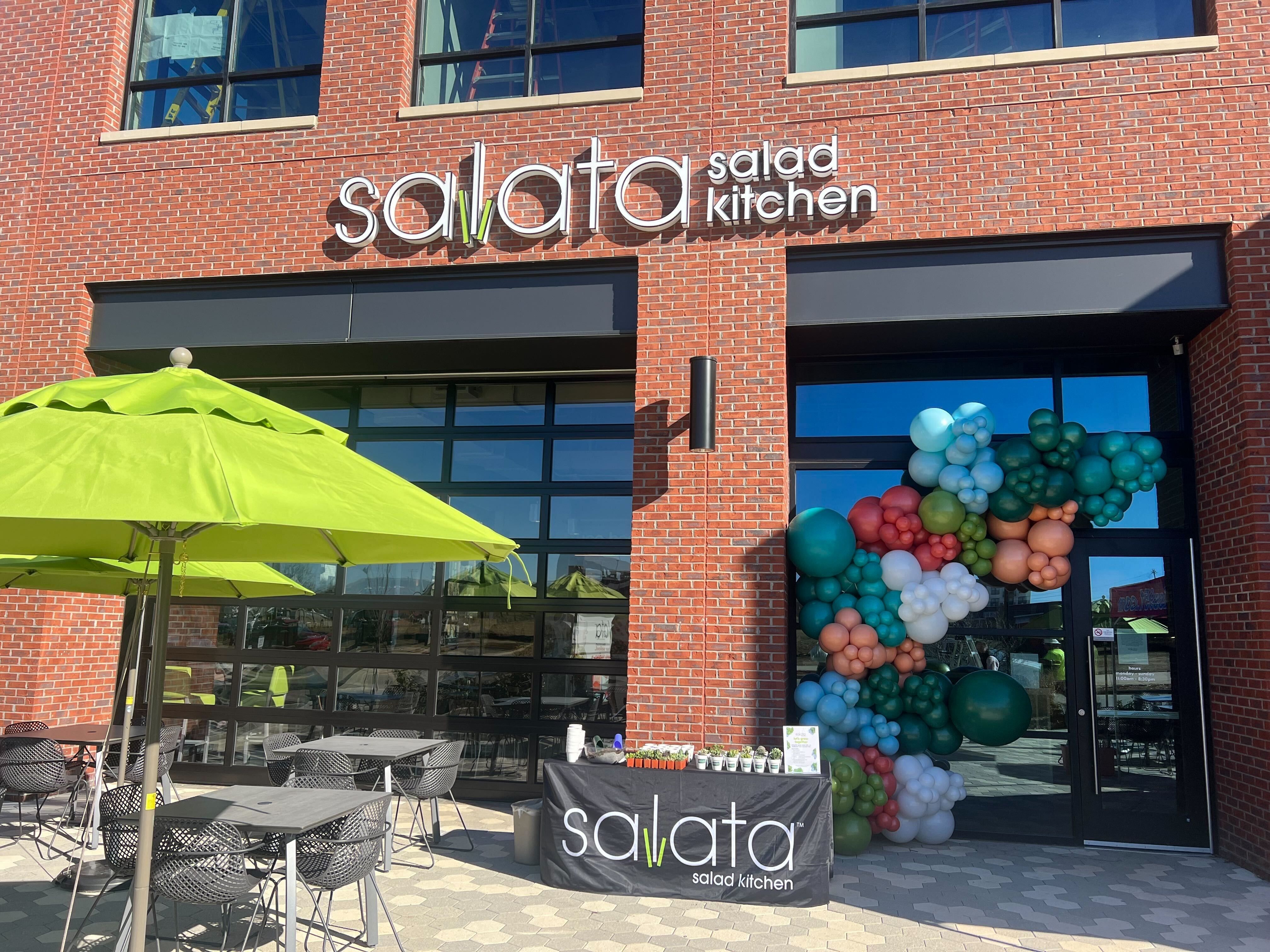 outside of new salad shop called Salata