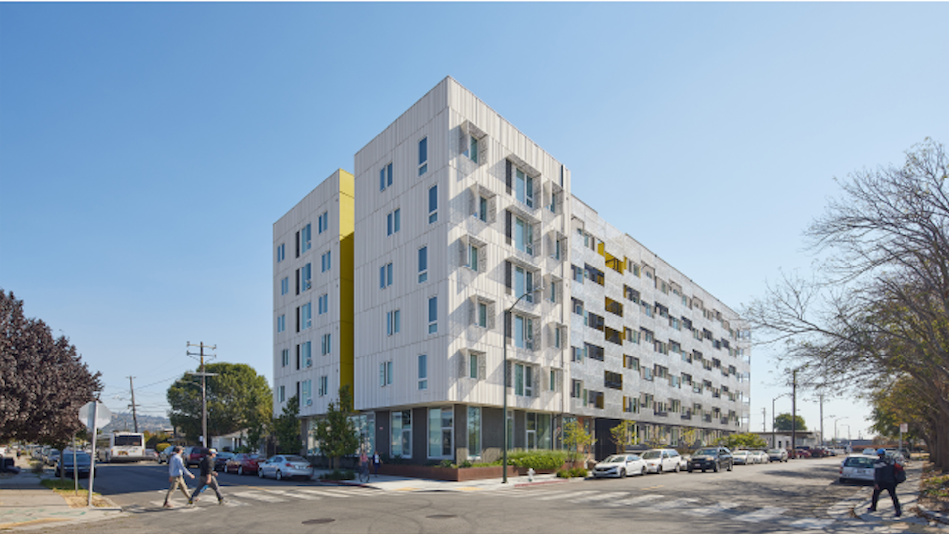 A white building with a lot of windows