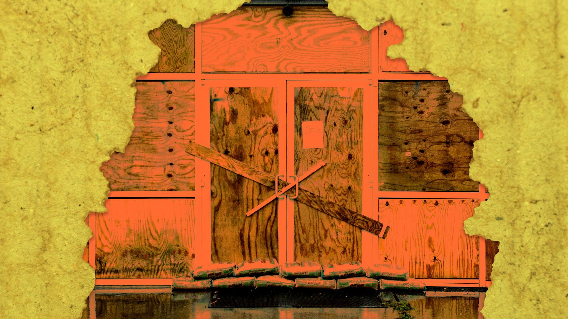 boarded up door cartoon