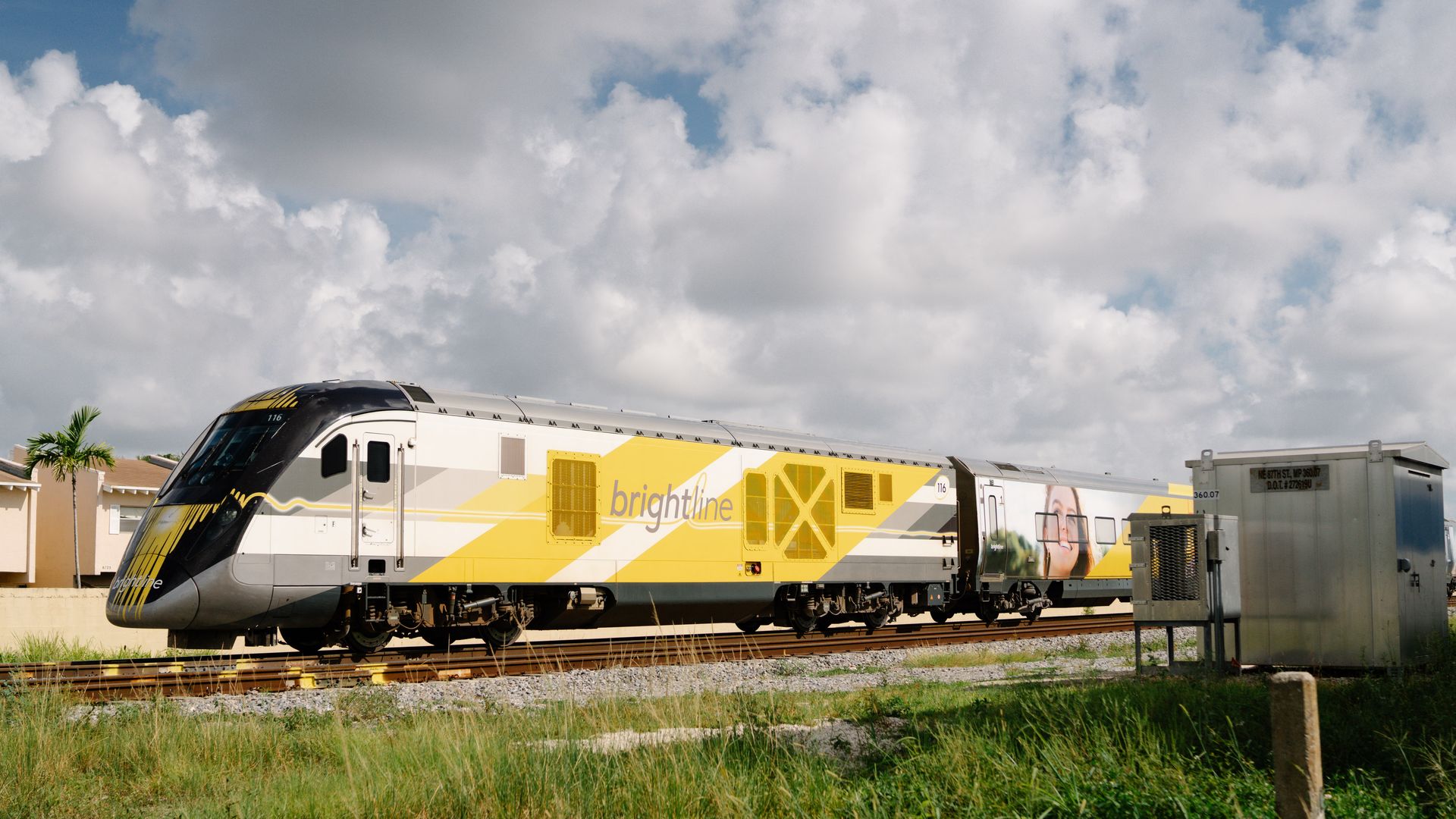 Brightline train in Miami, Florida, US, on Friday, July 26, 2024. Miami's traffic shows strains of booming south. Photographer: Martina Tuaty/Bloomberg via Getty Images
