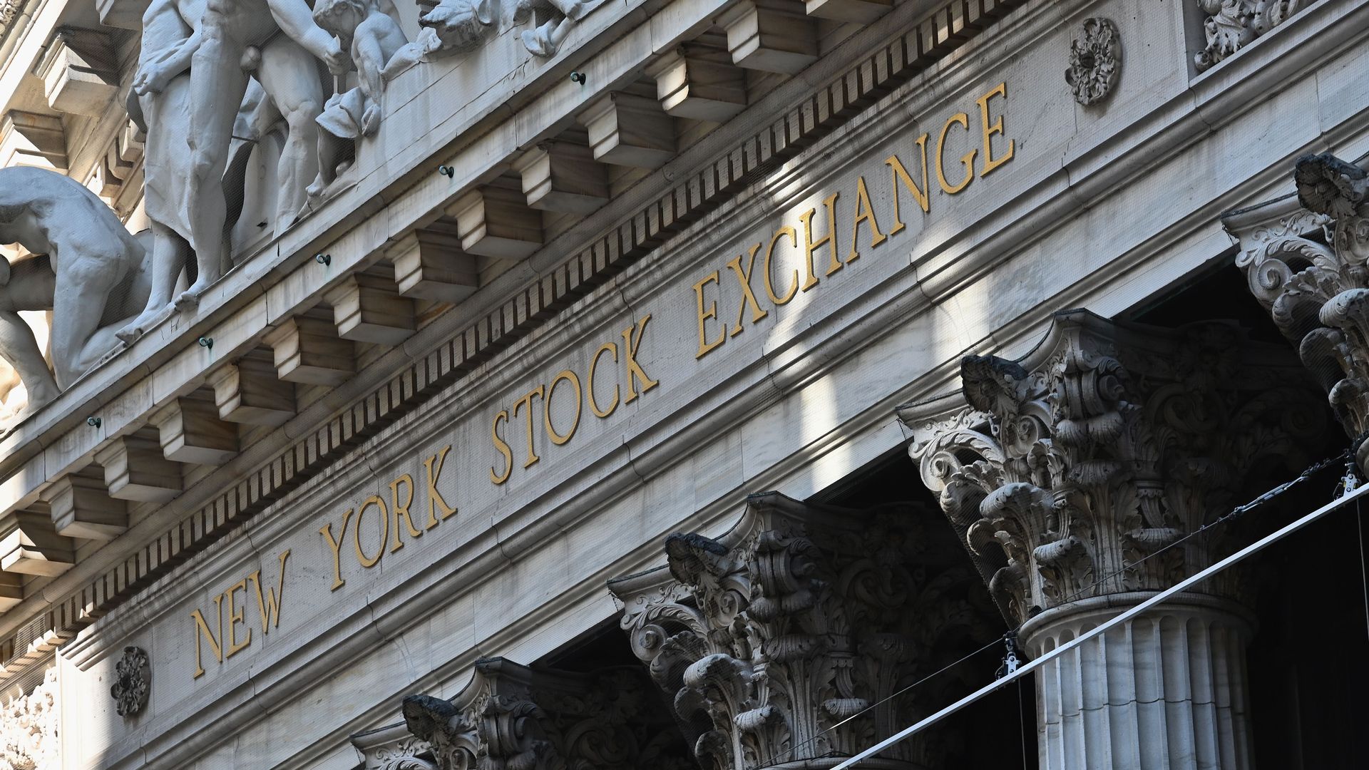 A view of the New York Stock Exchange (NYSE) is seen at Wall Street 