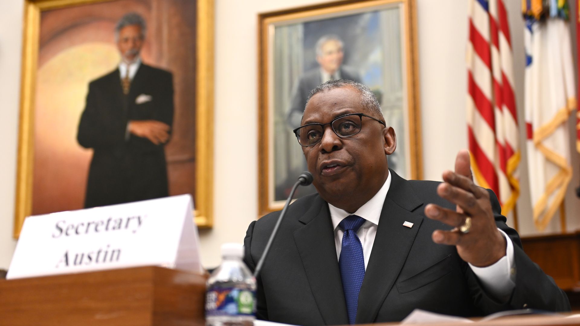 U.S. Secretary of Defense Lloyd Austin testifying before Congress on April 5.