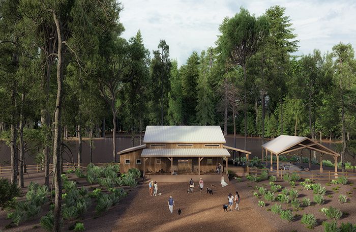 Whitewater Center off-leash dog park. Rendering: Courtesy of the Whitewater Center 