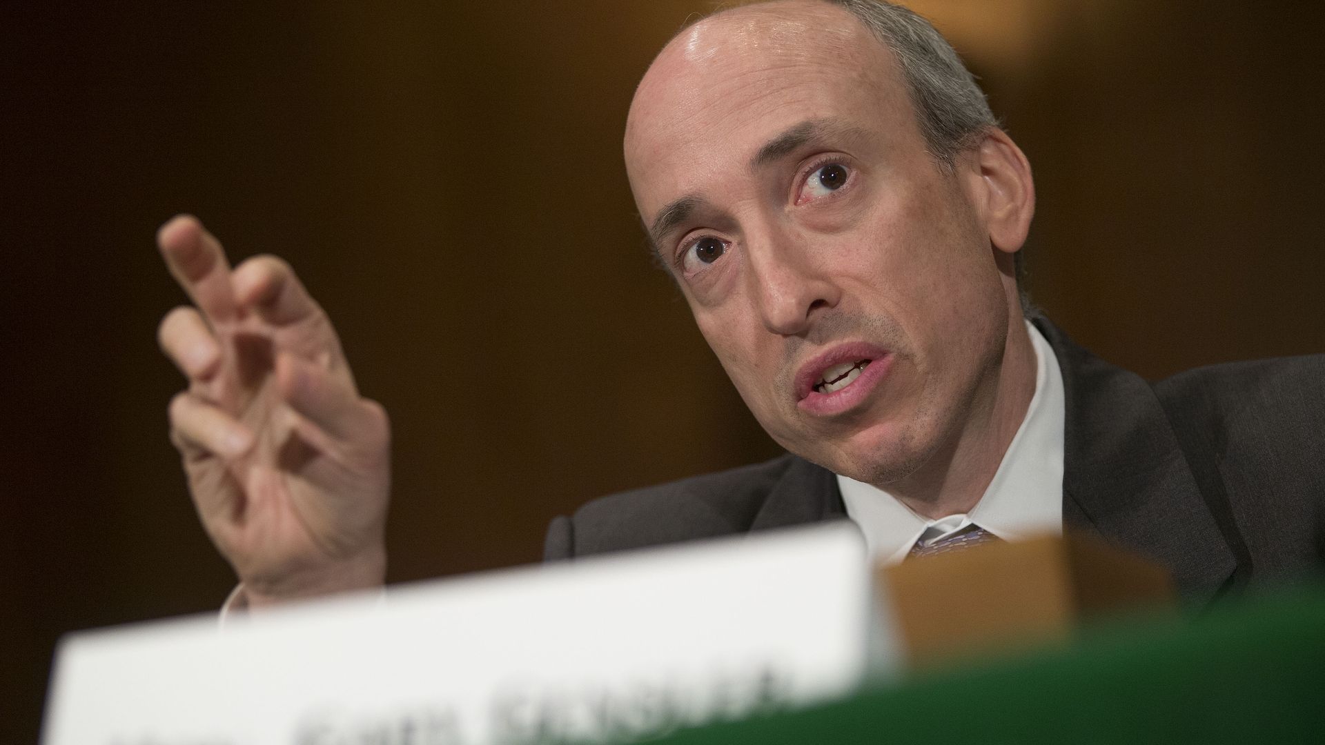 Photo of Gary Gensler testifying before Congress in 2013