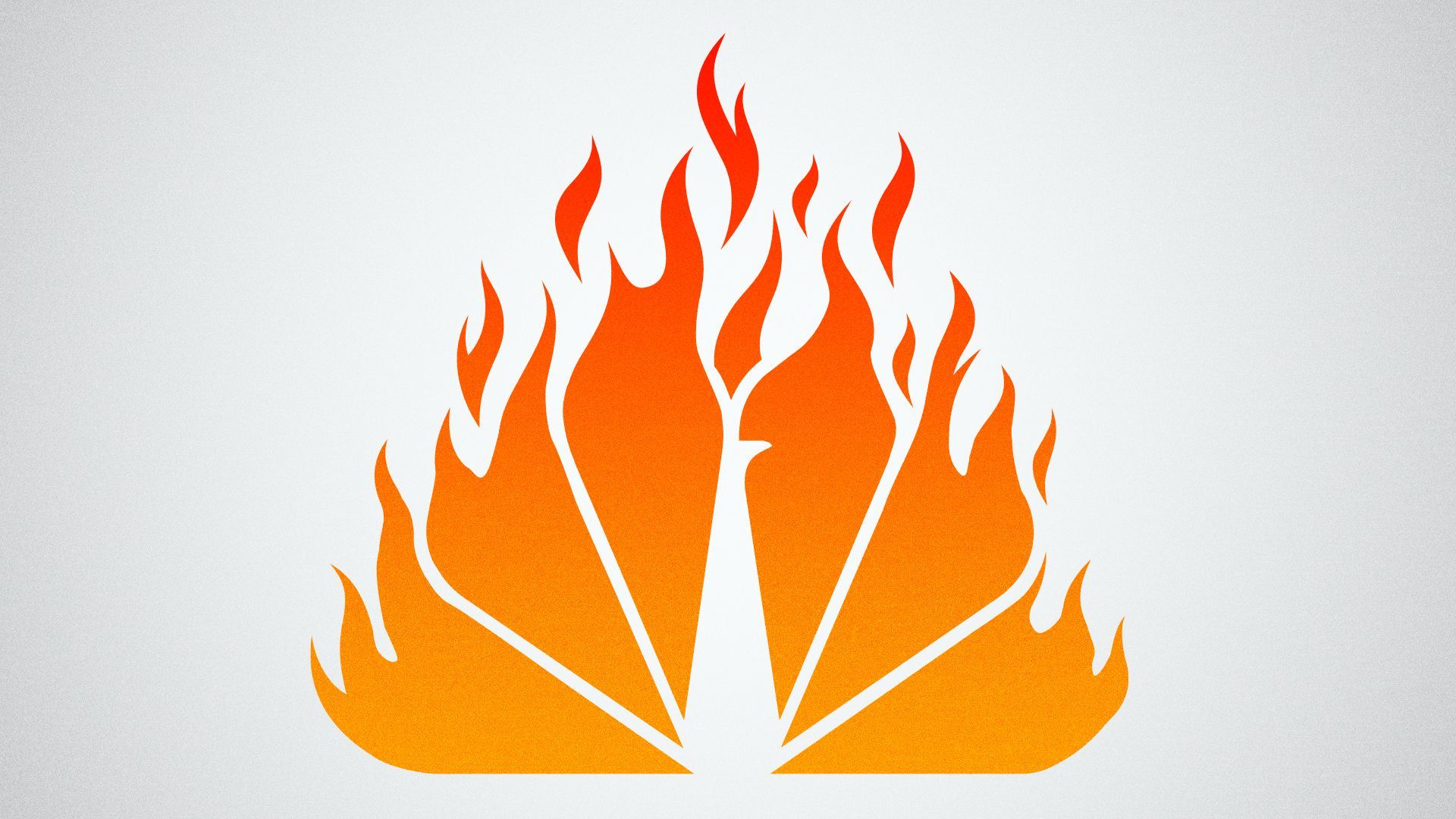 Illustration of NBC's logo on fire.