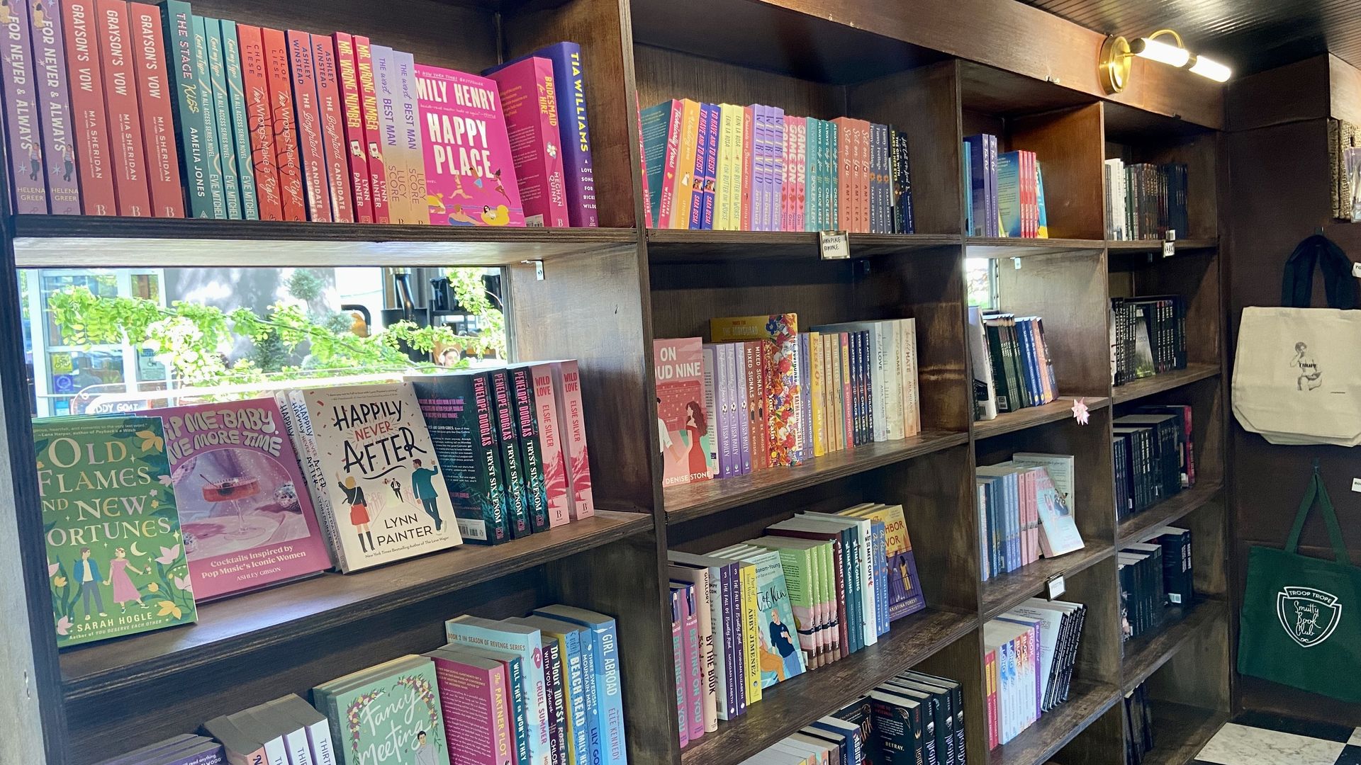 Romance bookshop on wheels. 