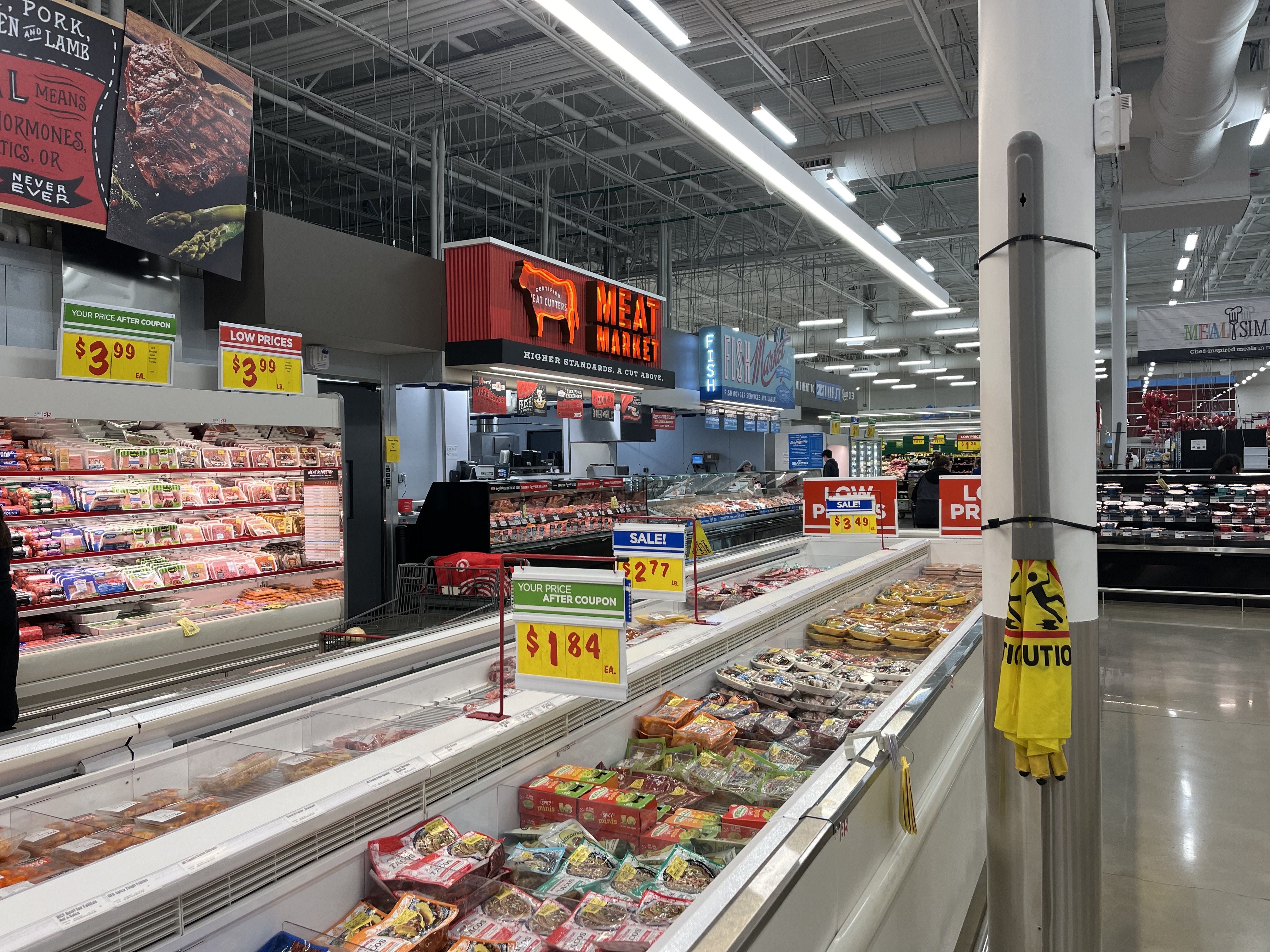 The meat section at an H-E-B