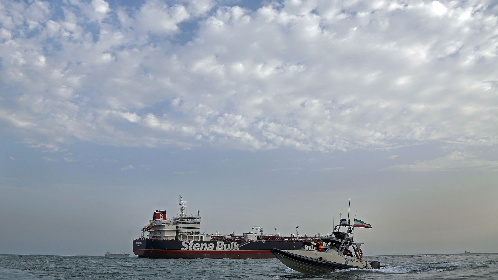 The Stena Impero being seized and detained.