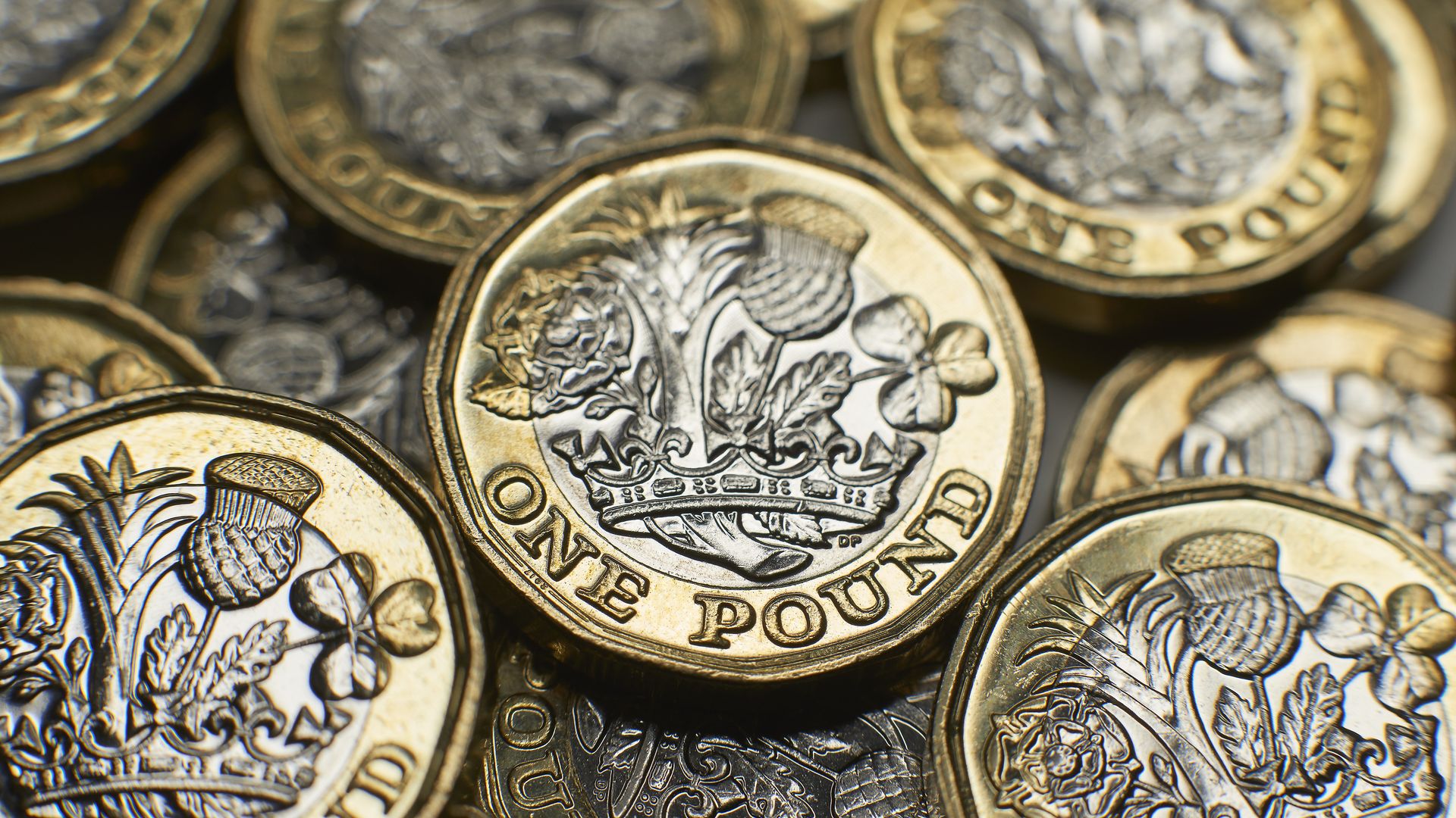 Close-up shot of UK money
