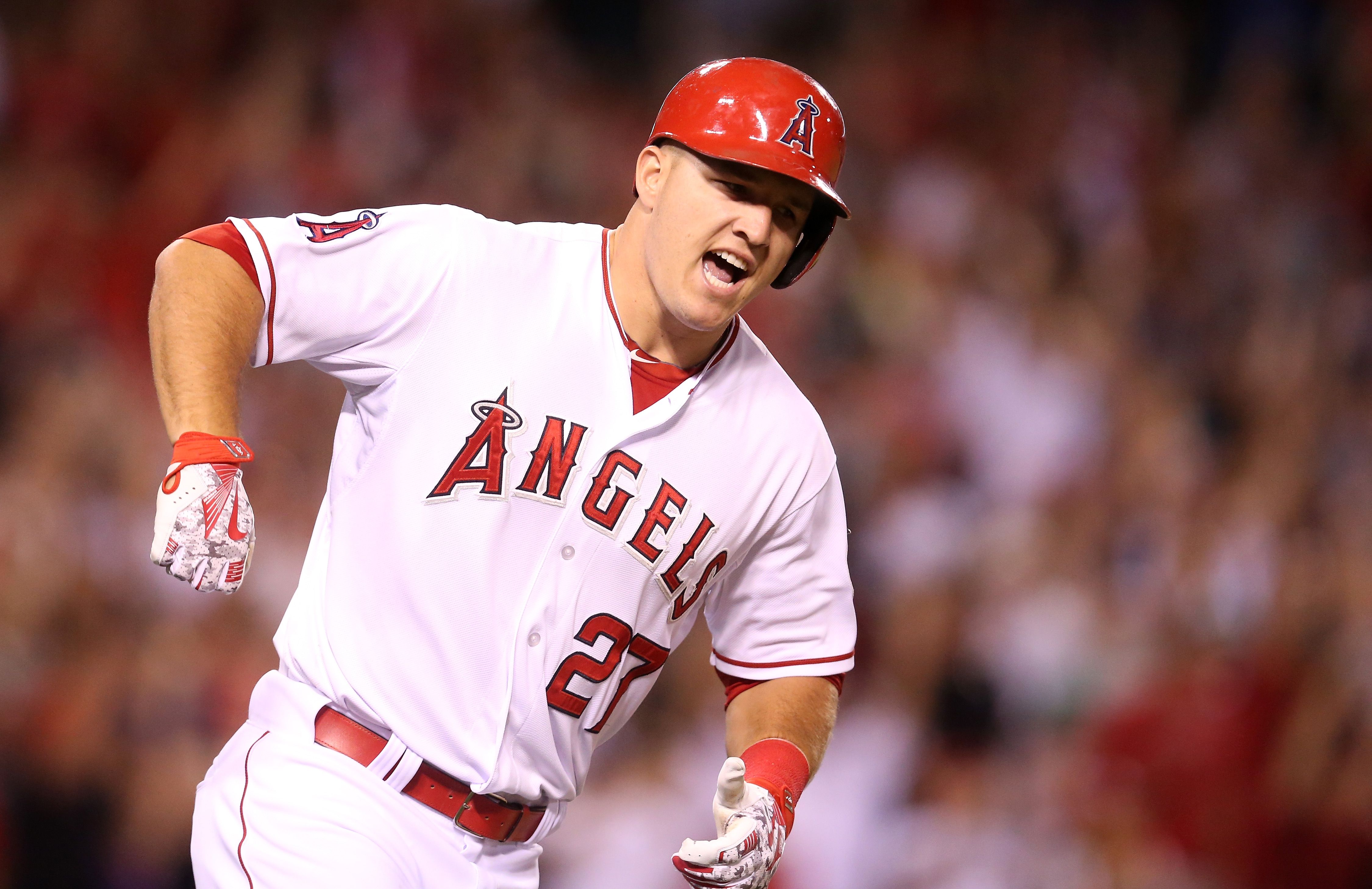 Mike Trout in a Los Angeles Angels uniform