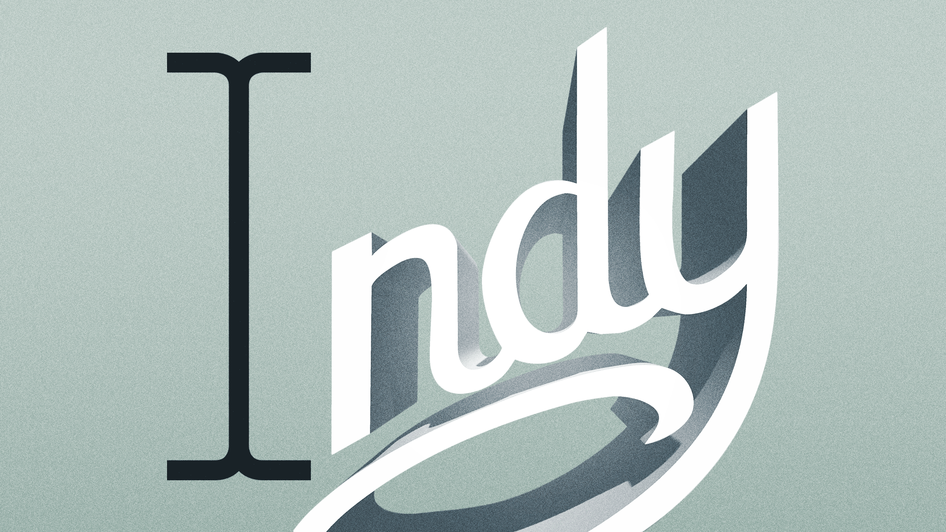 Illustration of the Indy sign, with the "I" being a blinking typing cursor. 