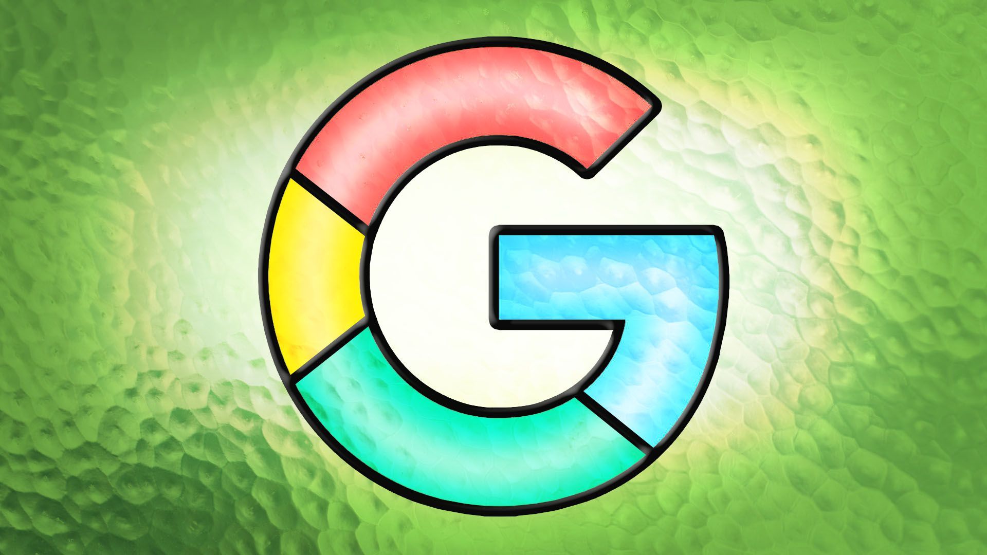Illustration of the google logo as a stained glass window