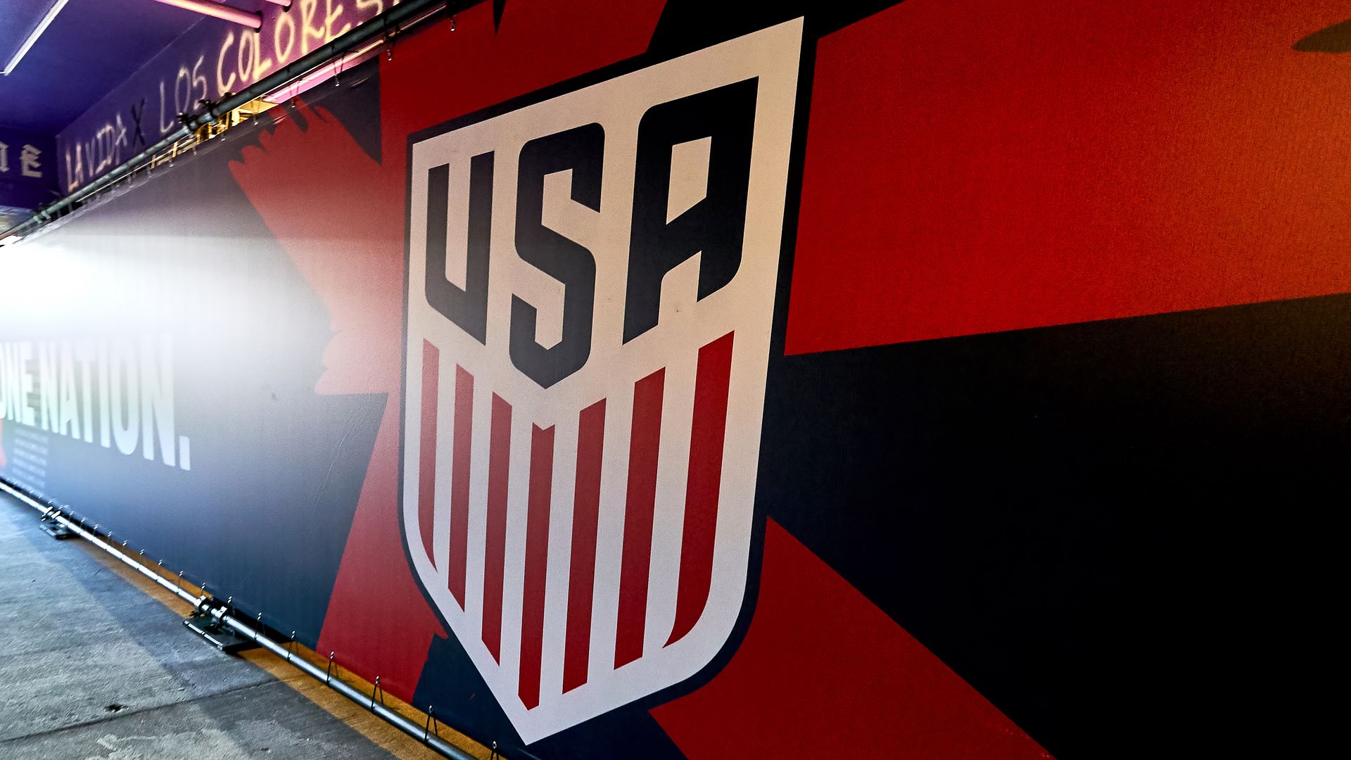 In this image, the USA soccer Federation symbol is visible