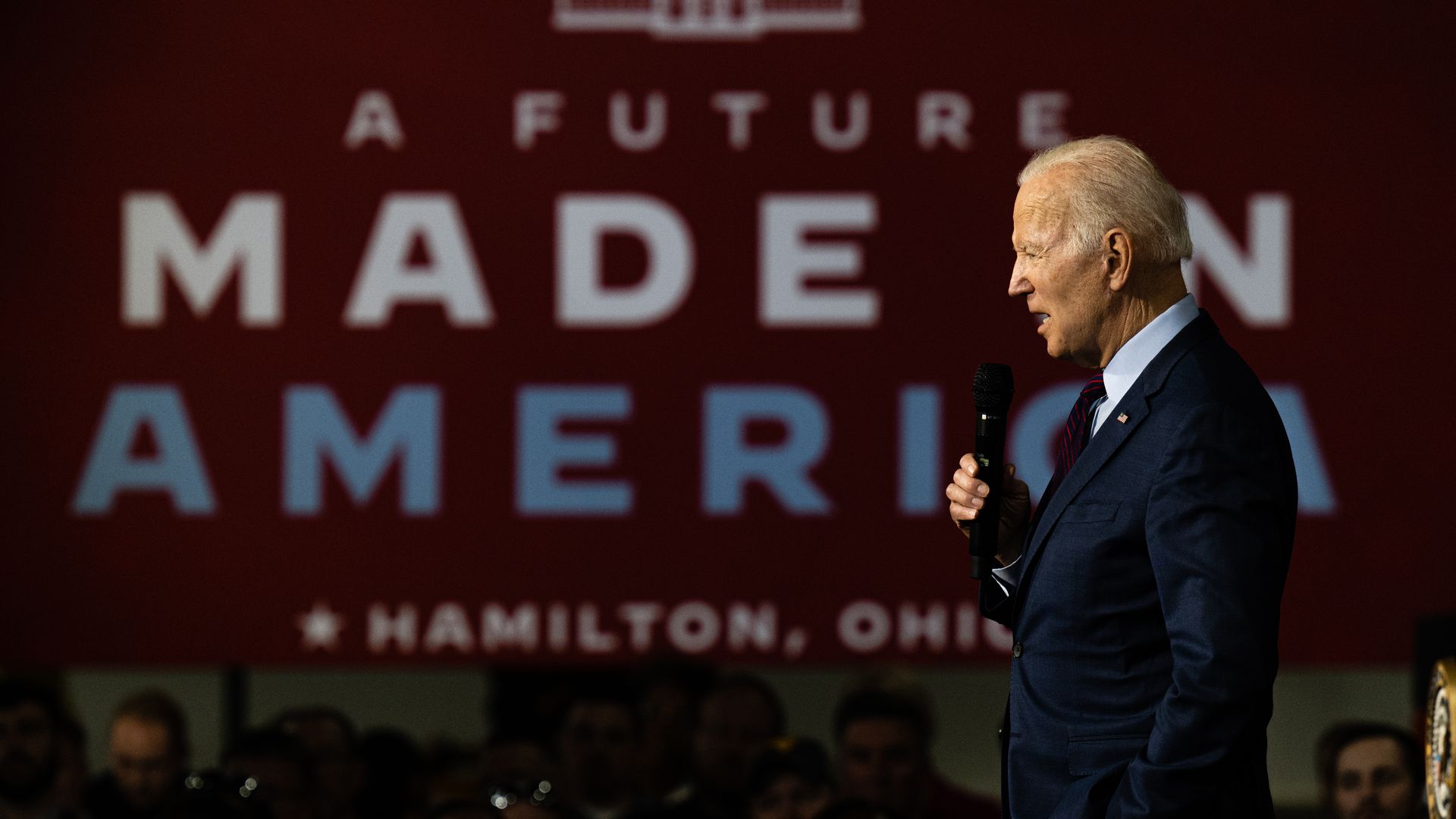 President Biden is seen talking about inflation last week during a visit to Hamilton, Ohio.