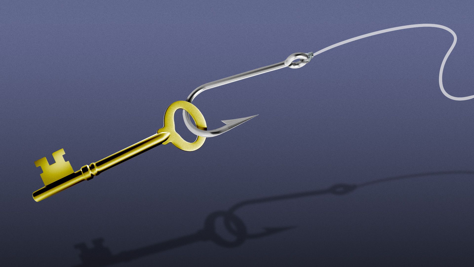 Illustration of a key on a fish hook.