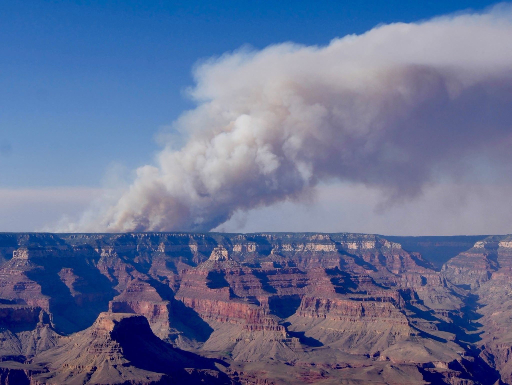 The Dragon Bravo Fire is seen at Grand Canyon National Park on July 11, 2025.