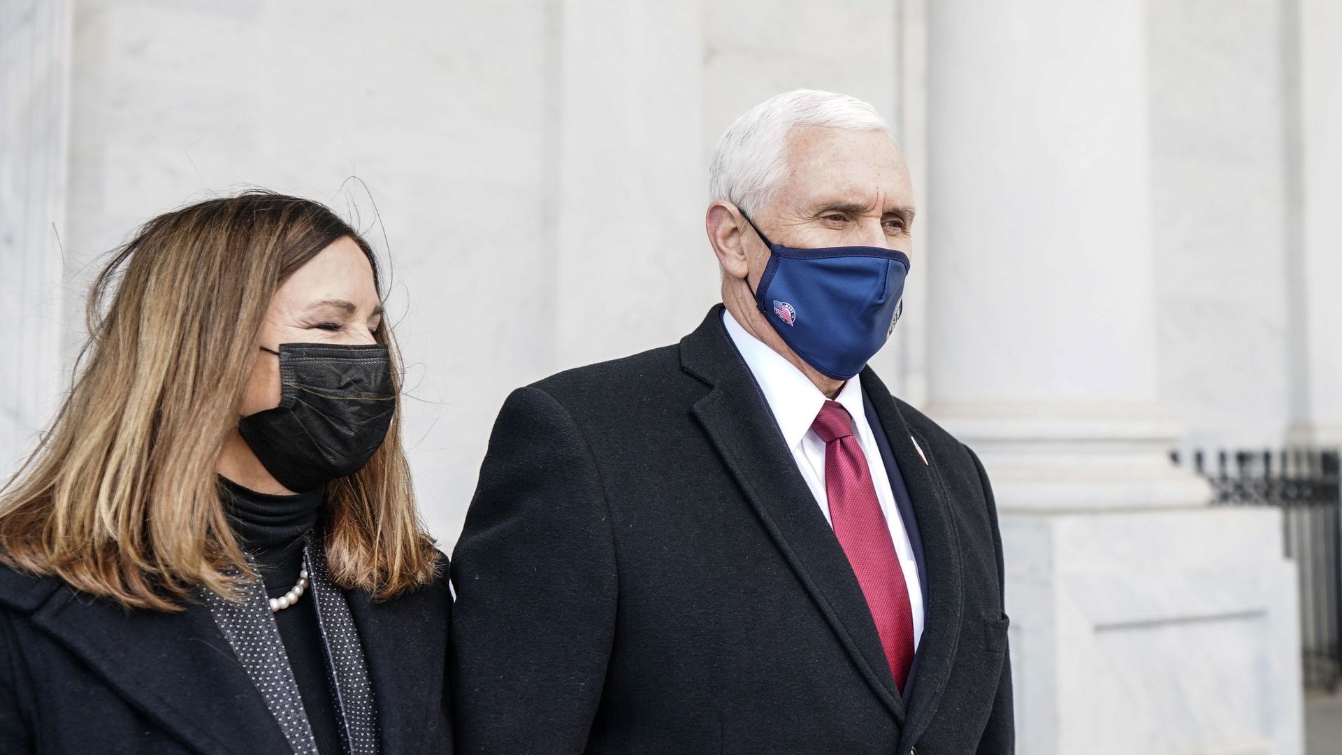 Former Vice President Mike Pence and his wife, Karen Pence, after the inauguration of President Joe Biden in January 2021.