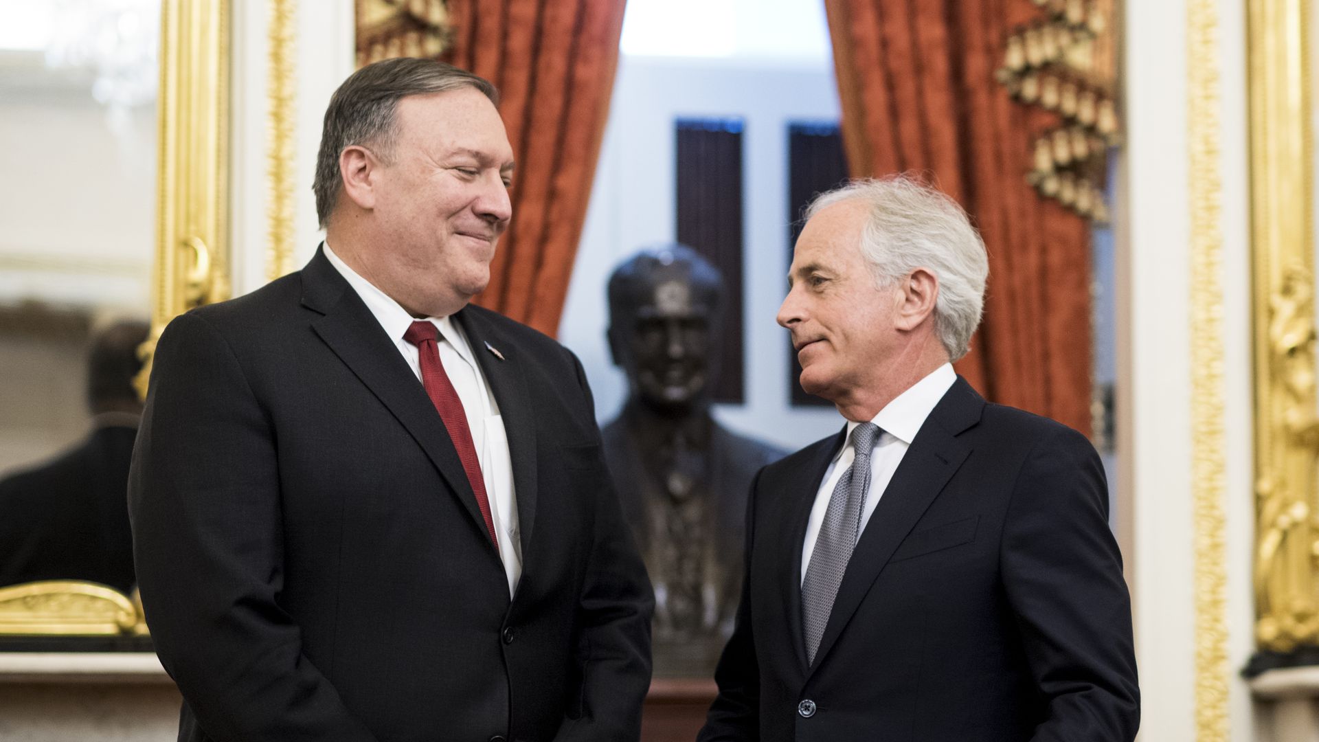 Mike Pompeo and Bob Corker in conversation