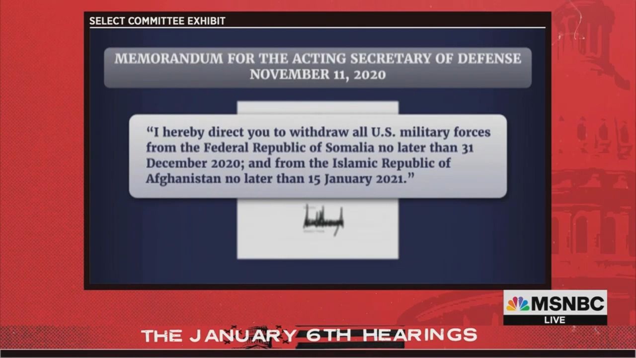 Memo of Trump ordering withdrawal of U.S. troops