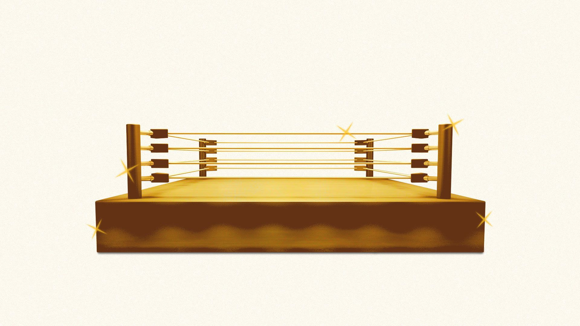 Illustration of a shiny gold boxing ring