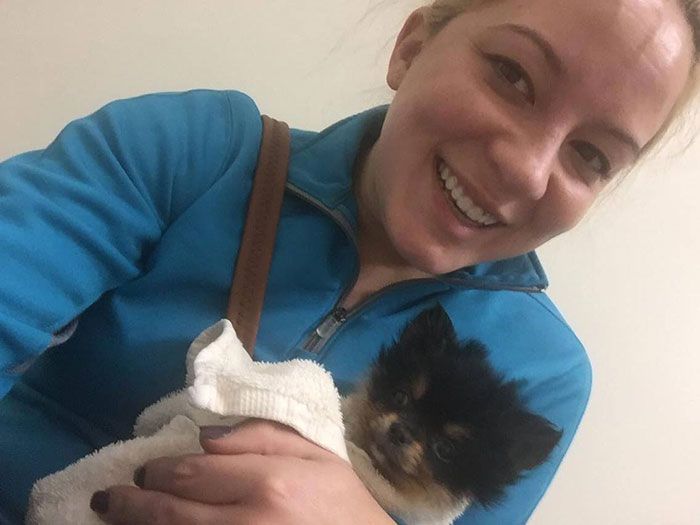 Jami Compton and puppy