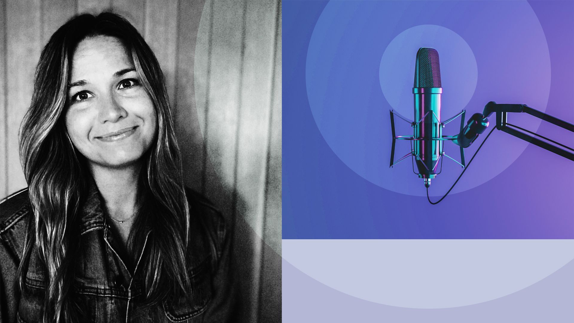 Photo illustration of Maggie Clifton surrounded by abstract shapes.