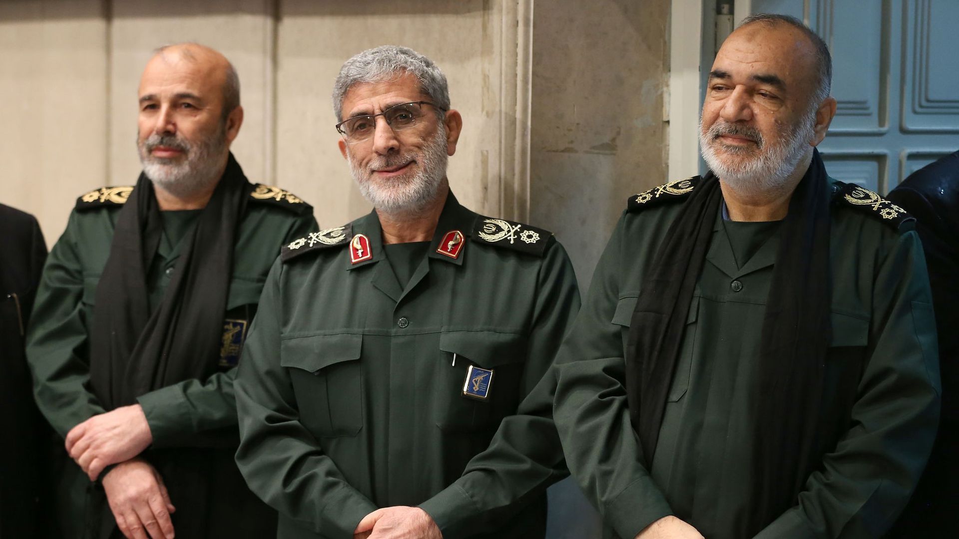 IRGC leaders in January 2020. Photo: Iranian Supreme Leader Press Office/Handout/Anadolu Agency via Getty Images)