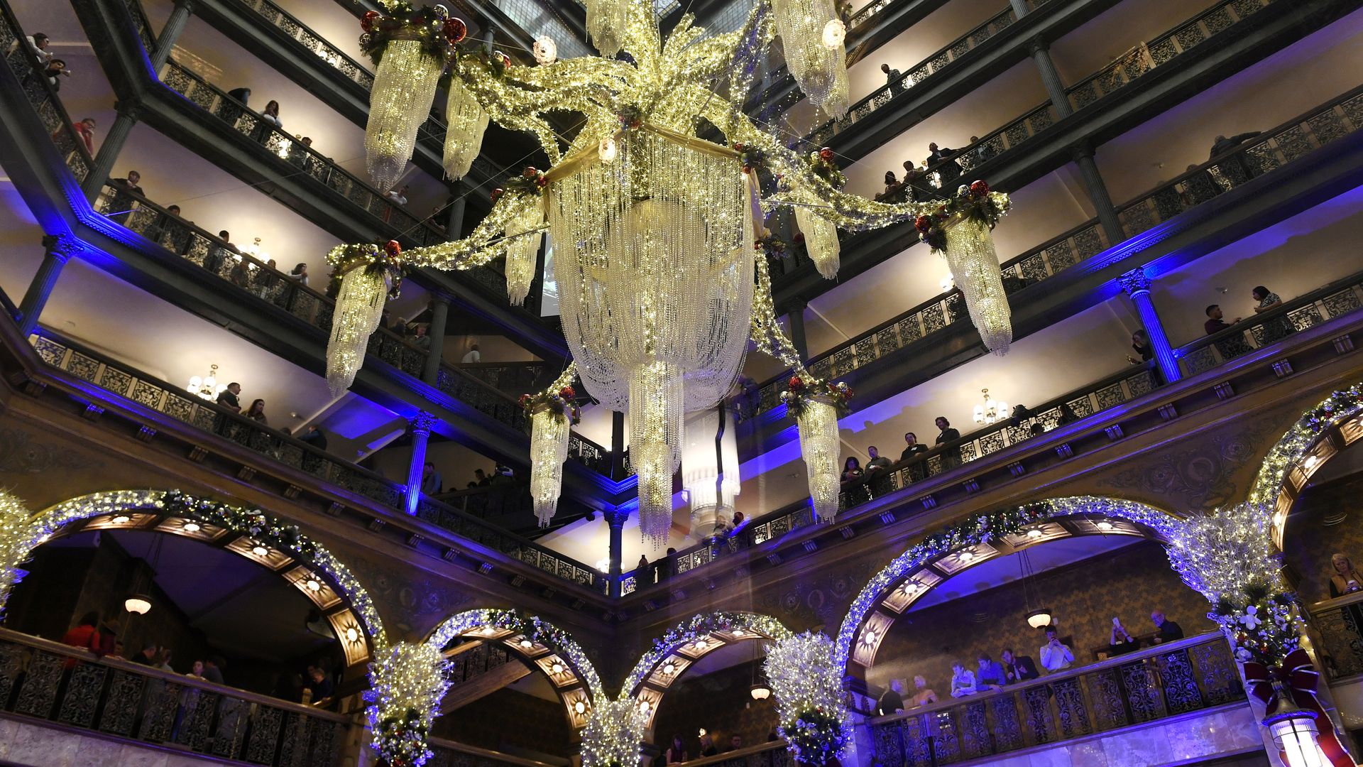 The Brown Palace Hotel and Spa decorated for Christmas in 2019. Photo: Helen H. Richardson/Denver Post via Getty Images