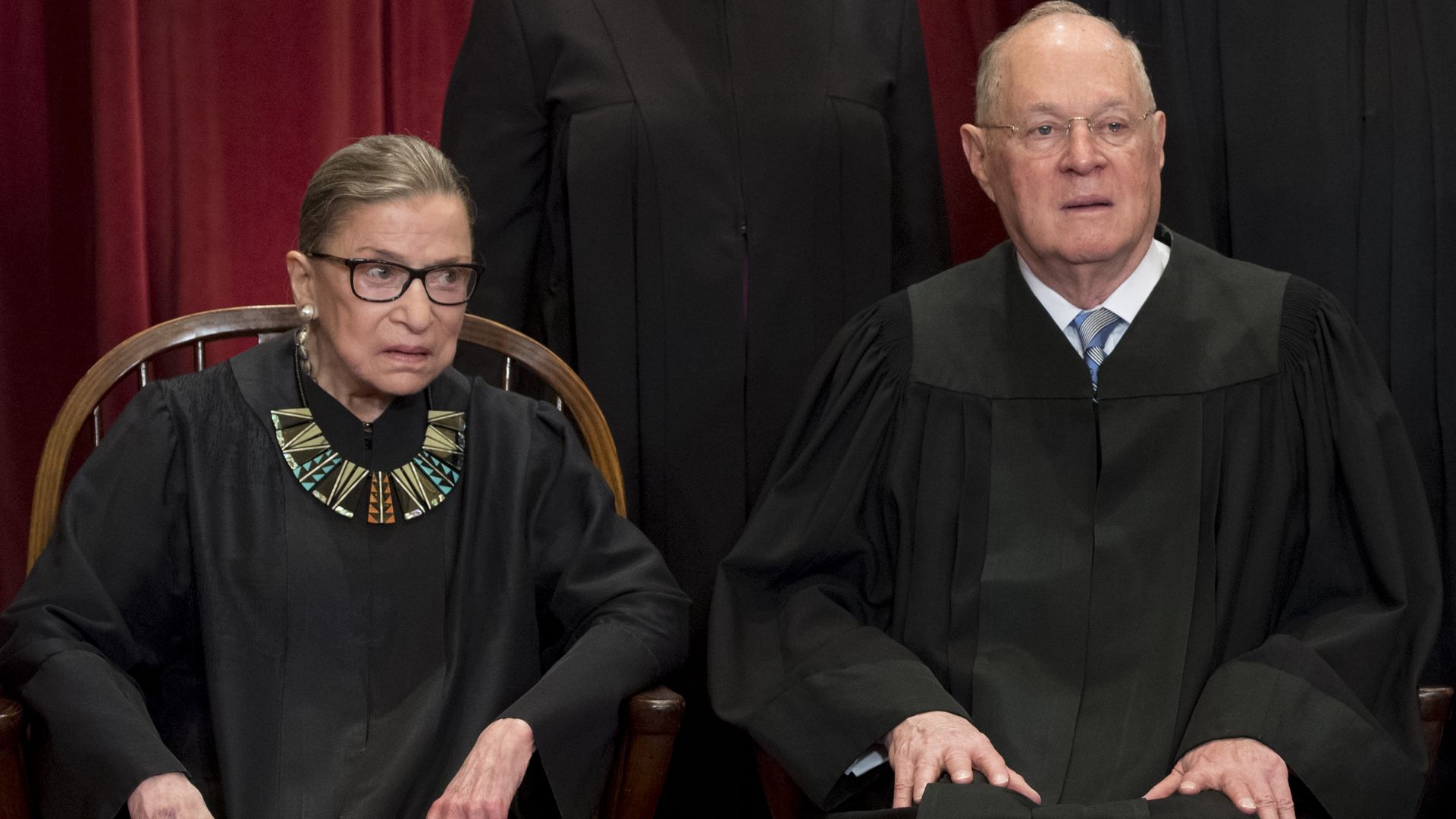 Justices Ruth Bader Ginsburg and Anthony Kennedy