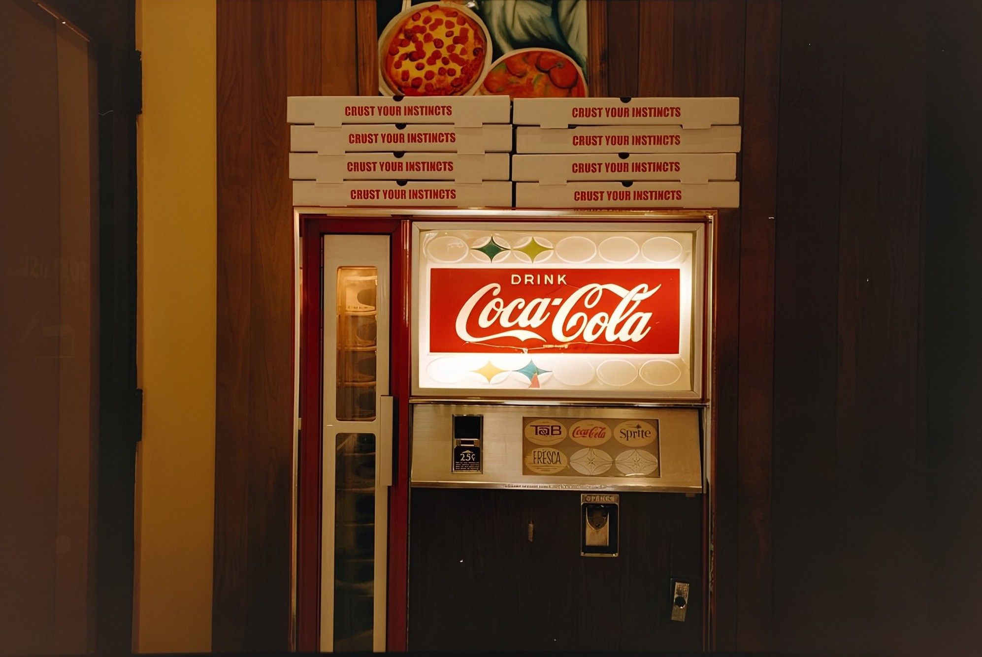 A vintage coke machine. 