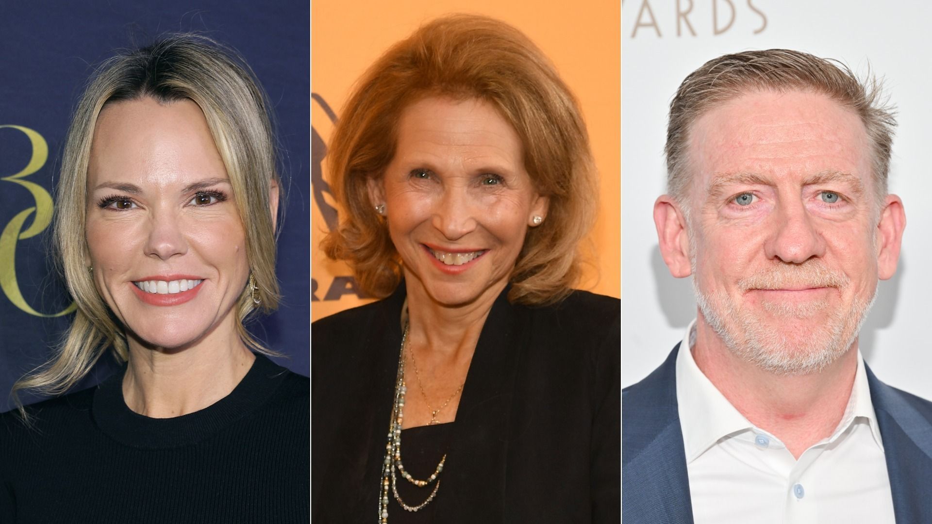 (left to right) Wendy McMahon, Shari Redstone and Bill Owens. Photos: Jemal Countess/Getty Images for Anti-Defamation League, Noam Galai/Getty Images for Paramount, Michael Buckner/Variety via Getty Images