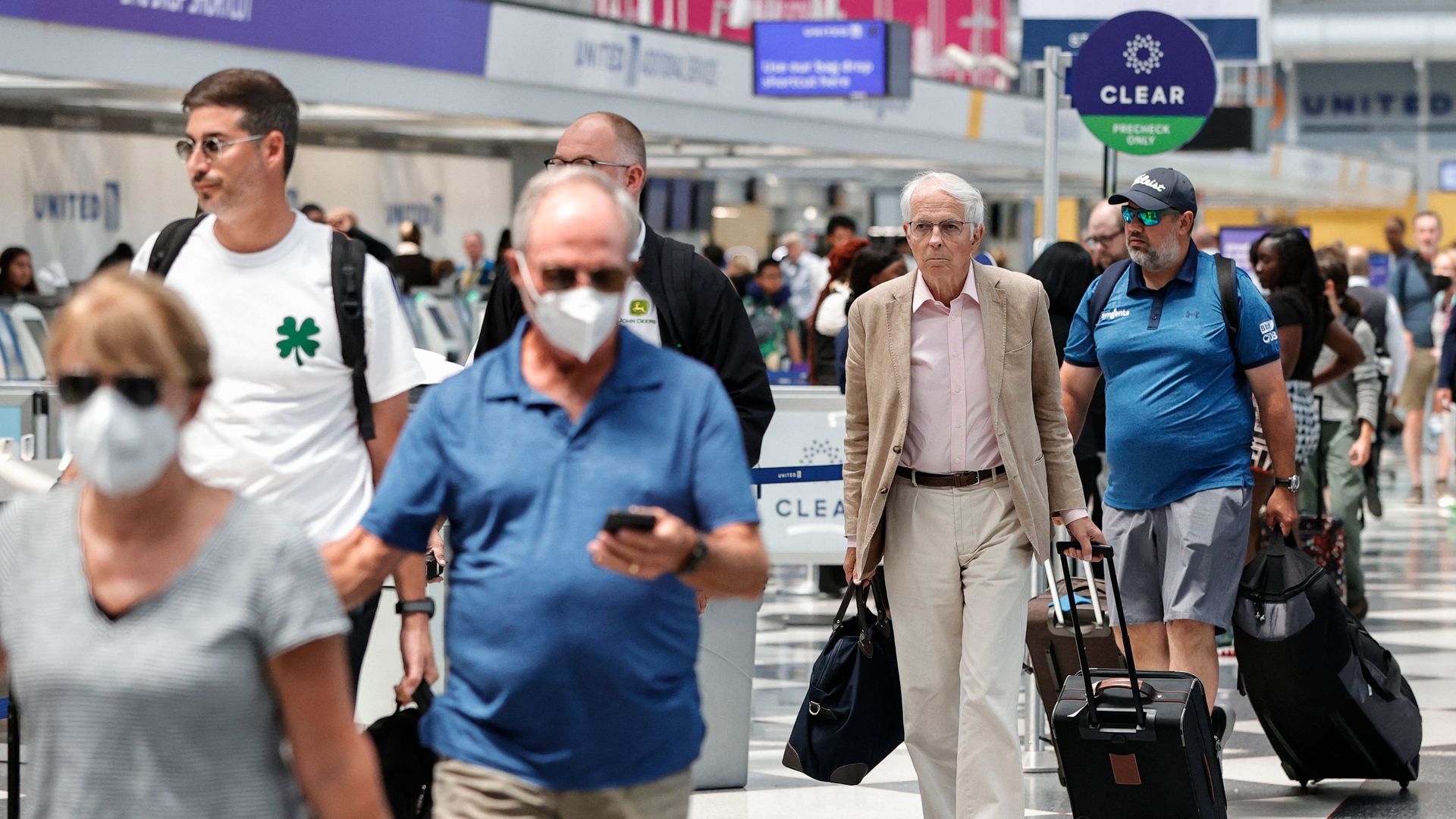 People in Chicago's O'Hare International Airport in June 2022.