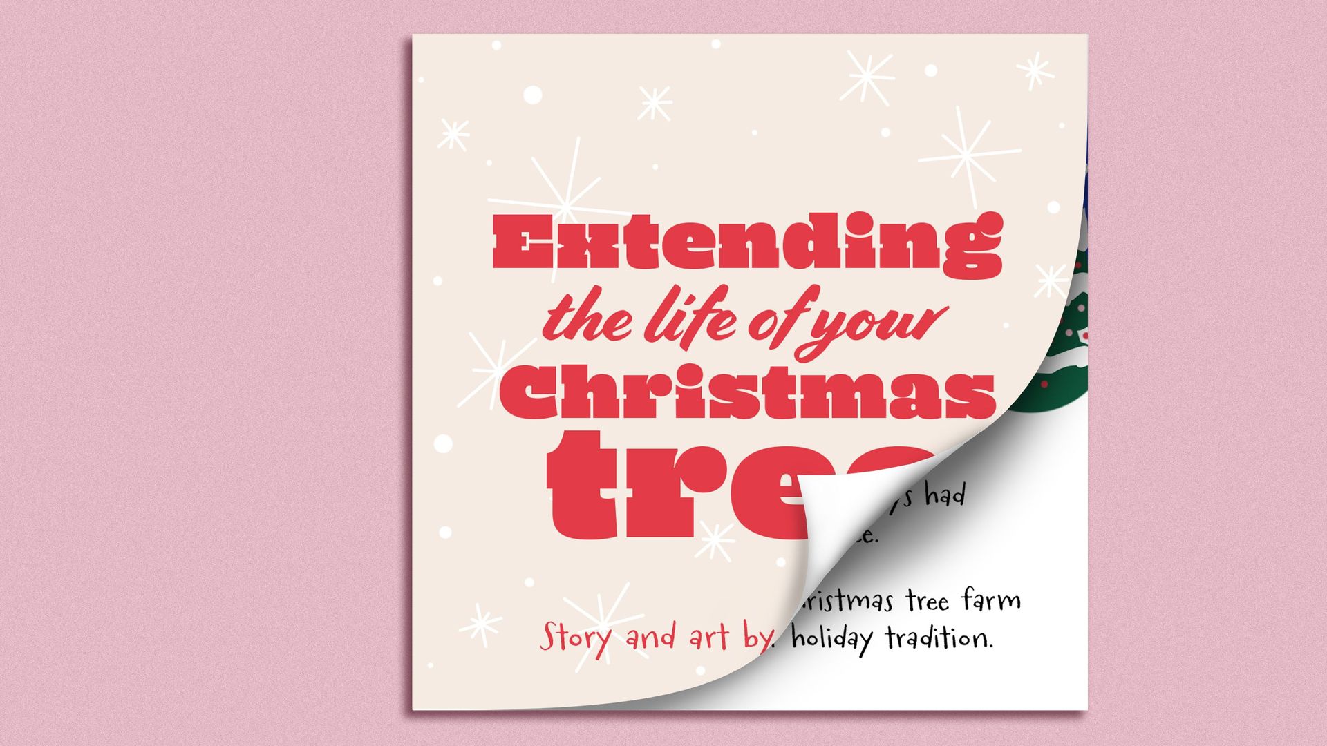 Title card of Instagram comic on extending the life of a Christmas tree