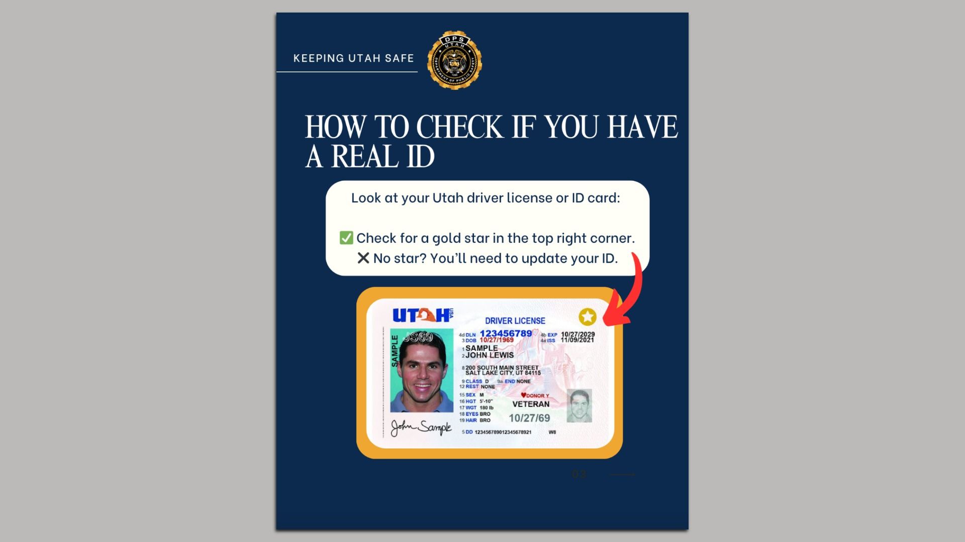 Guidelines to how to check if you have a Real ID. 