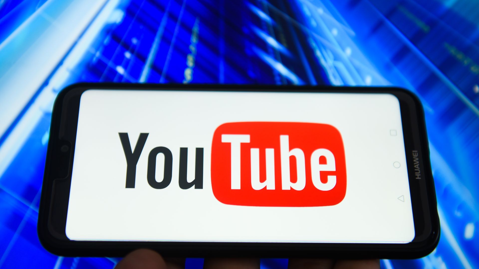 YouTube's logo on a phone