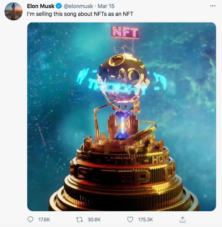 Screen shot of Elon Musk tweet